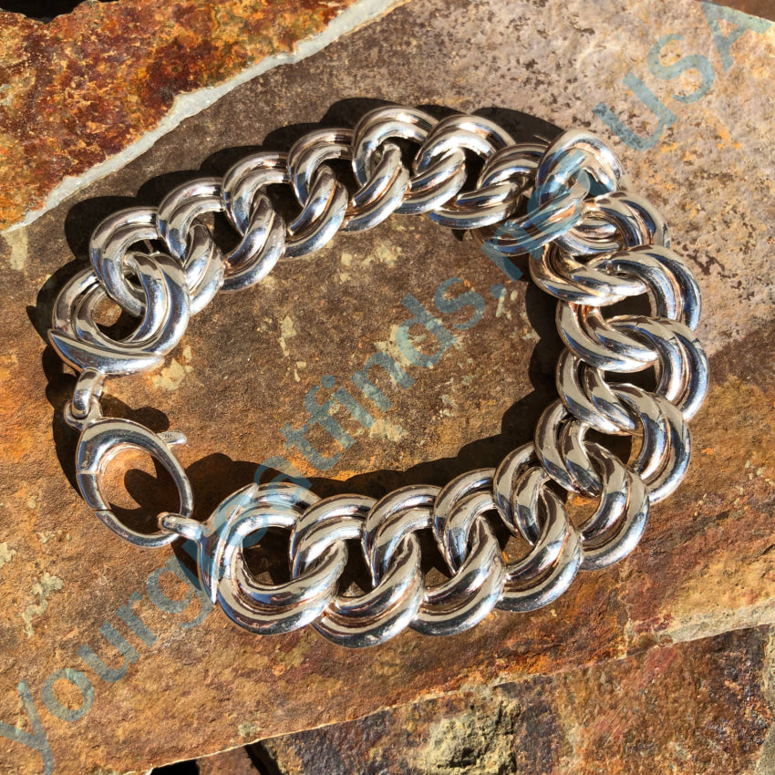 Stylish Sterling Silver Large Link Bracelet with Unique Texture - Perfect for Everyday Wear & Special Occasions
