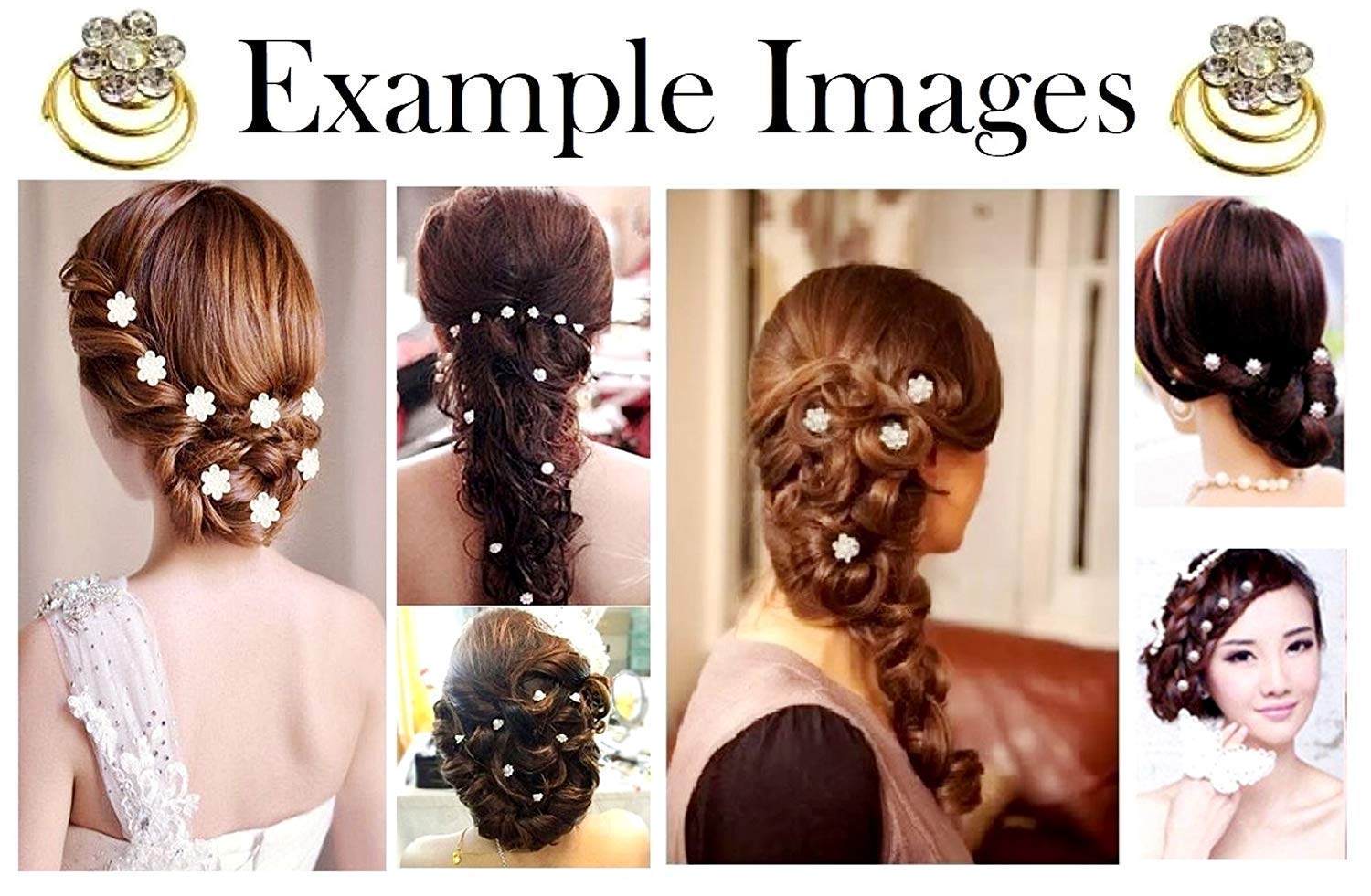 AAINAA 12-Pack Spring Hair Clips for Women & Girls - Elegant Floral Hairpins for Wedding, Bridal, Party & Daily Use - Hair Accessories Set (Juda Pins)