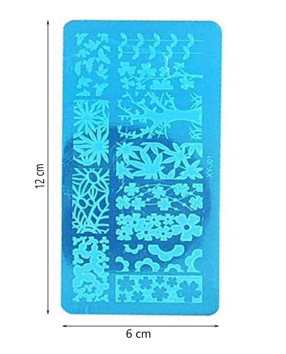 FOK 1Pc Random Design Nail Art Stamping Plate & French Manicure Tip Sticker with Nail Art Tape Set - DIY Nail Decoration for Home Salon, Parties & Gift Giving