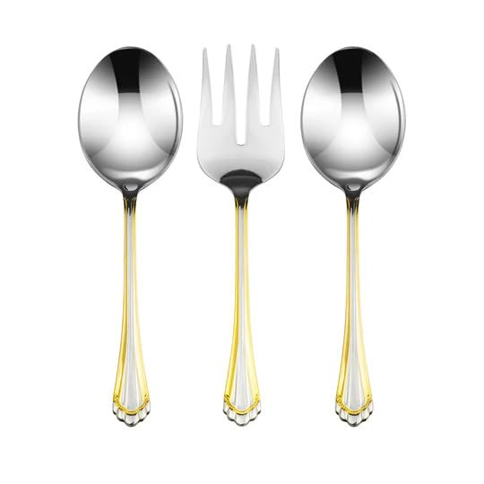 75-Piece Luxury Flatware Set for 12 with Storage Case - 24K Gold Plated Premium Dining Cutlery - 18/10 Surgical Stainless Steel Silverware - Hostess Serving Set in Elegant Chest - Perfect for Weddings, Dinner Parties & Holiday Gatherings
