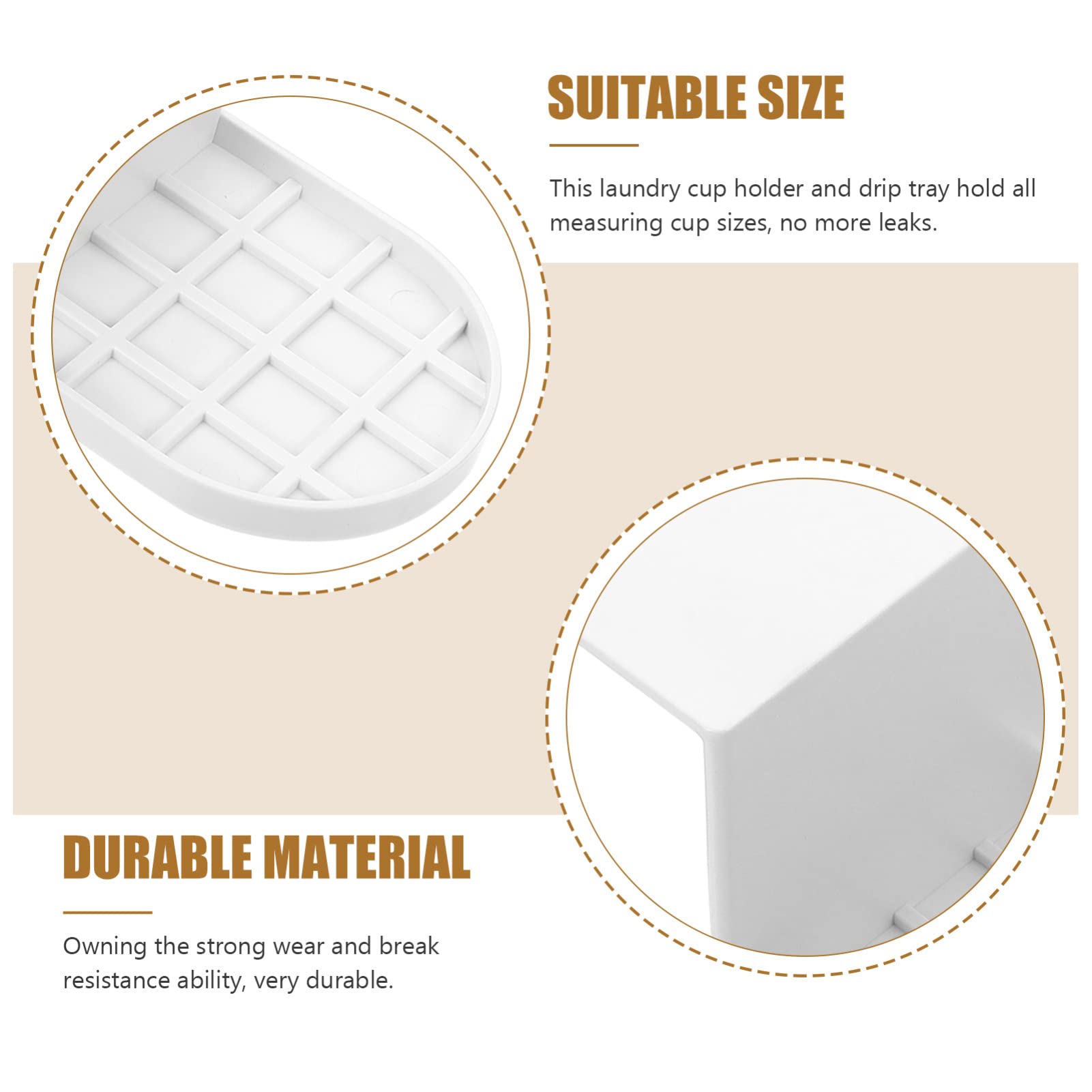 2-Pack Laundry Cup Holder & Soap Dispenser Tray - Plastic Drip Catcher for Washing Machine - Perfect for Laundry Room Organization & Drip-Free Detergent Storage