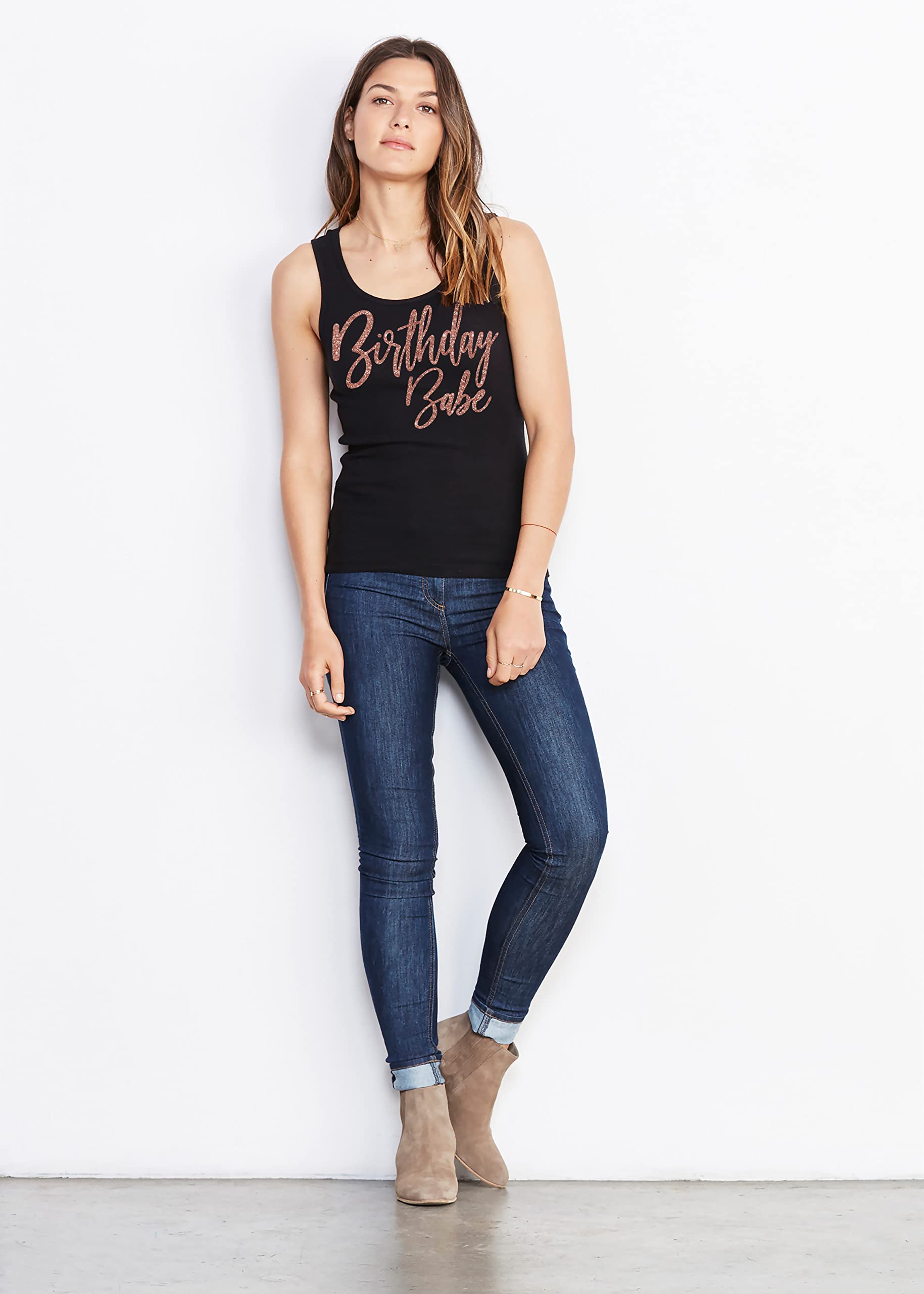 Rose Gold Birthday Shirts for Women - Cute Birthday Tank Tops - Comfortable & Stylish Women's Birthday Apparel - Perfect for Parties, Girls Night Out & Birthday Celebrations