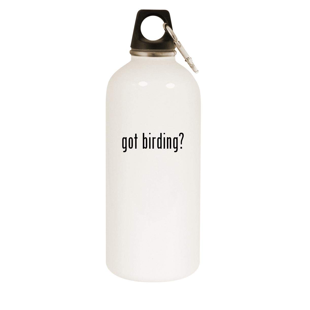20oz Stainless Steel White Water Bottle with Carabiner Clip - Leakproof Insulated Thermos for Hiking, Camping & Outdoor Adventures - BPA Free Eco-Friendly Reusable Drinkware