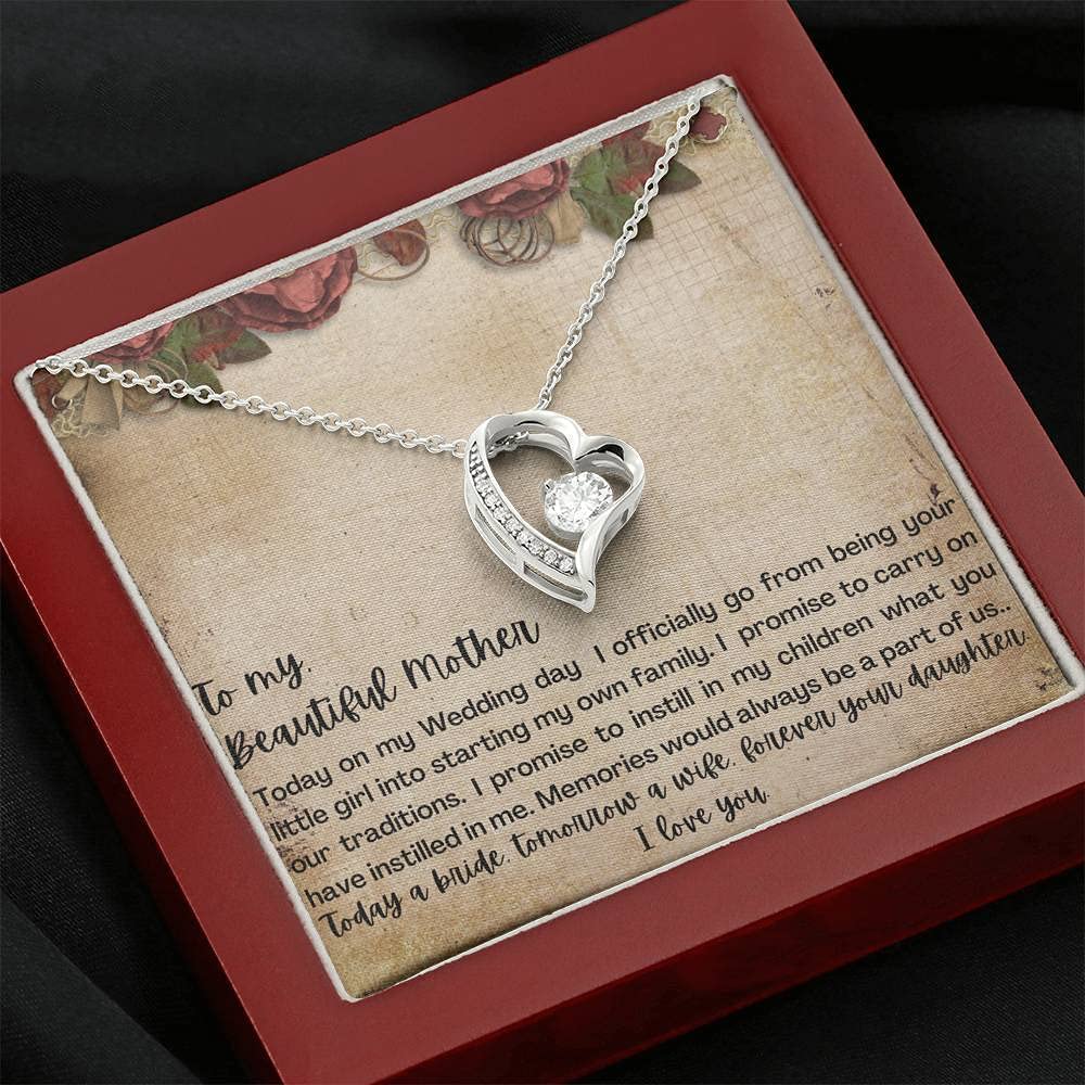 Elegant Mother of the Bride Necklace Gift Set - Thoughtful Present from Daughter or Bride with Keepsake Letter Box - Perfect for Weddings, Anniversaries & Special Occasions