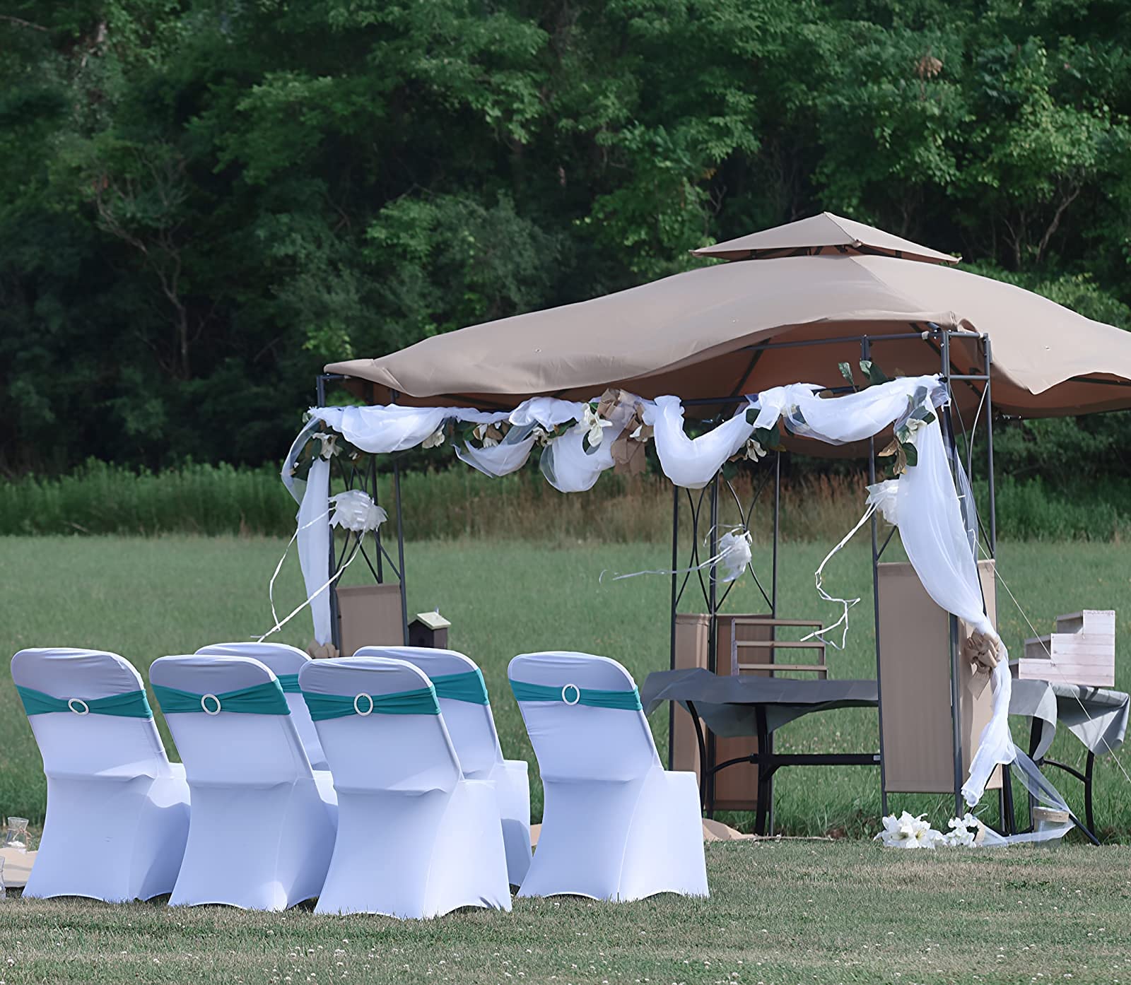 Royal Blue Stretch Chair Sashes - 100 PCS Elastic Chair Covers for Weddings, Parties & Events | Easy Setup Decoration for Wedding Reception, Birthday, Holiday Celebration | Premium Hotel & Event Decor