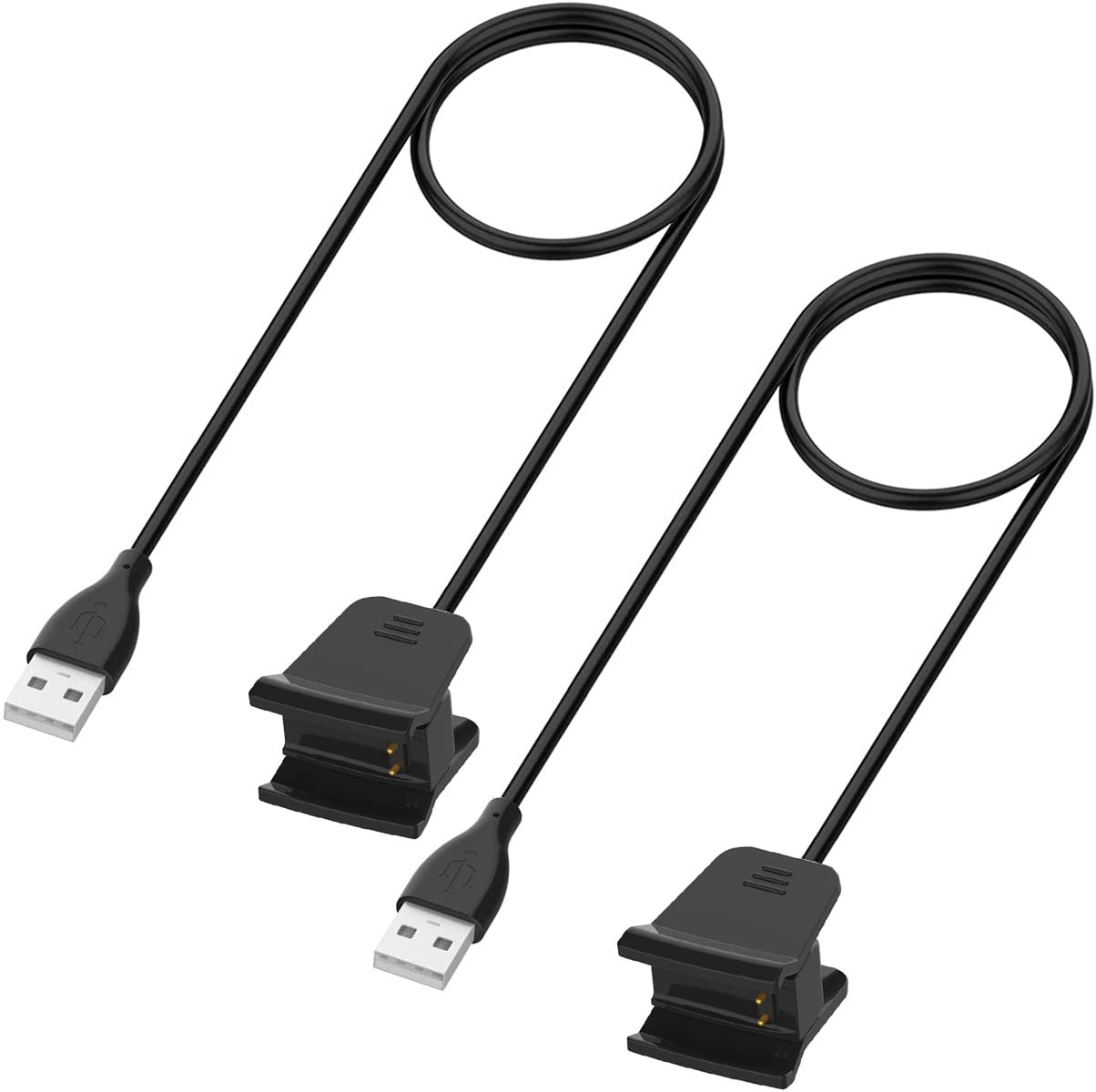 Fitbit Alta HR Charger Replacement - 2-Pack USB Charging Cable (1m/3.3ft) for Fitbit Alta HR Fitness Tracker | Perfect for Home, Office & Travel Charging