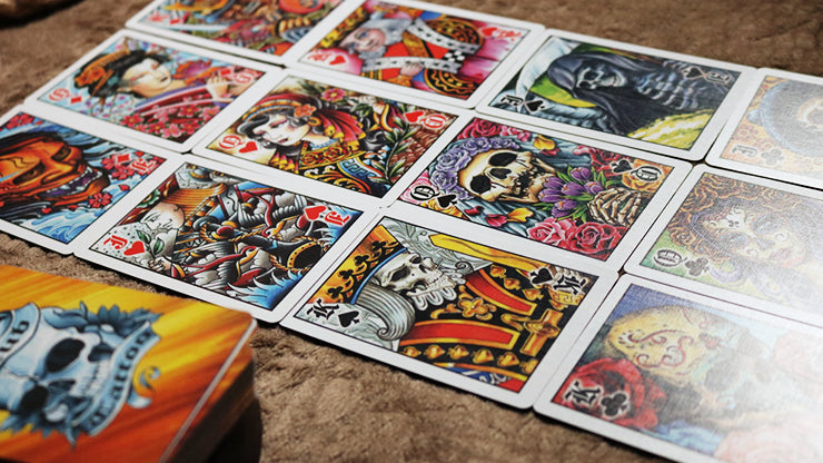 Orange Bicycle Club Tattoo Playing Cards - Premium Poker Deck for Magic Tricks, Card Games & Collectors | Perfect for Poker Nights, Gifts & Cardistry Performances