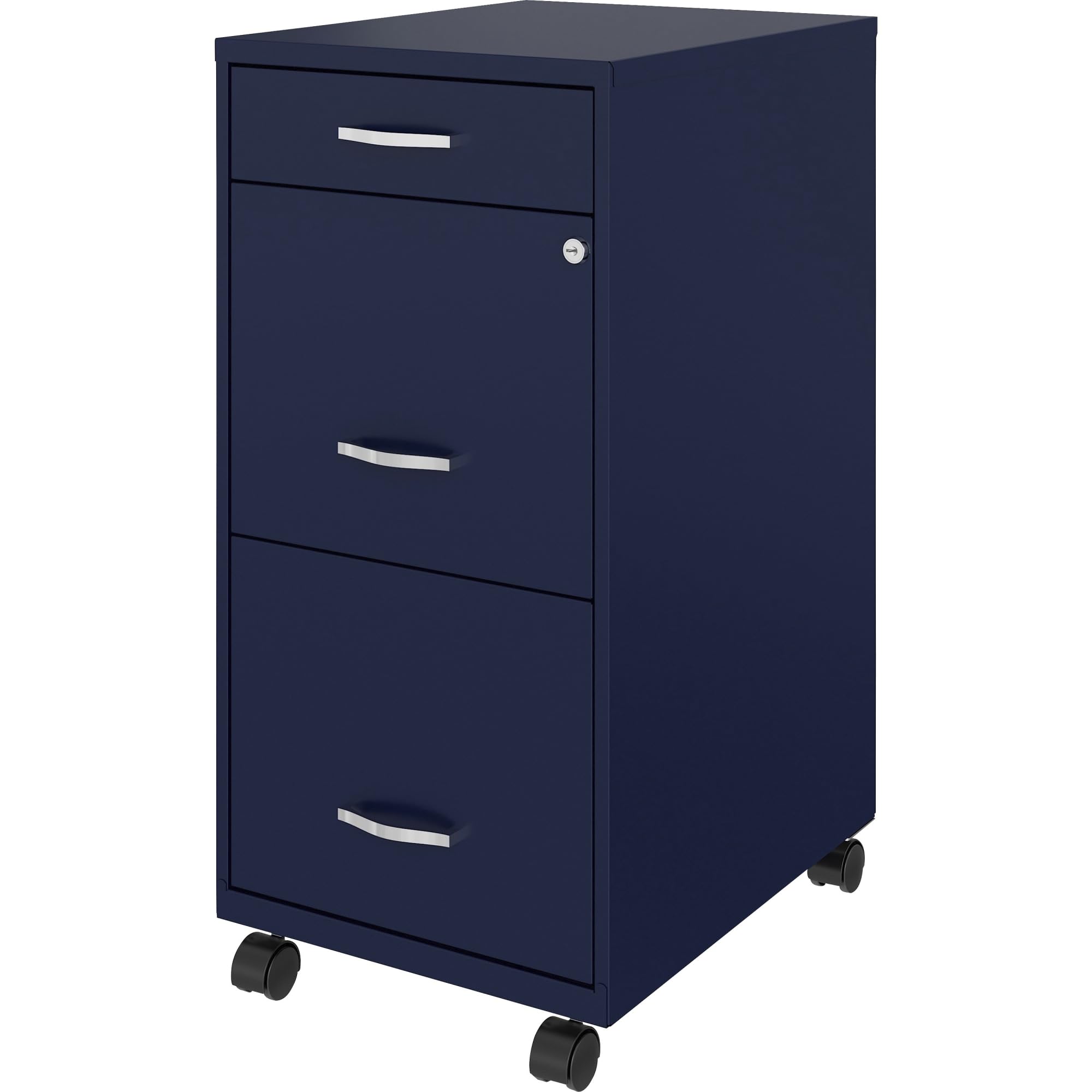 LYS SOHO 3-Drawer Mobile File Cabinet - Navy Blue Storage Box for Office & Home Organization | Perfect for Documents, Files, and Office Supplies