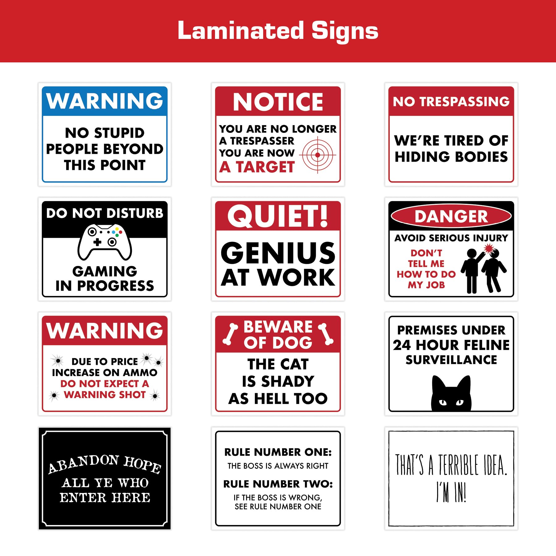 ENVISIONED Signage - Funny Warning Sign for Home Security & No Trespassing - 8.5