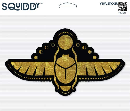 Squiddy Scarab Beetle Egyptian Vinyl Sticker Decal - 3 Inch Waterproof Decal for Phone, Laptop, Water Bottle, Notebook, Skateboard - Perfect for DIY Decoration, Gifts & Personalization