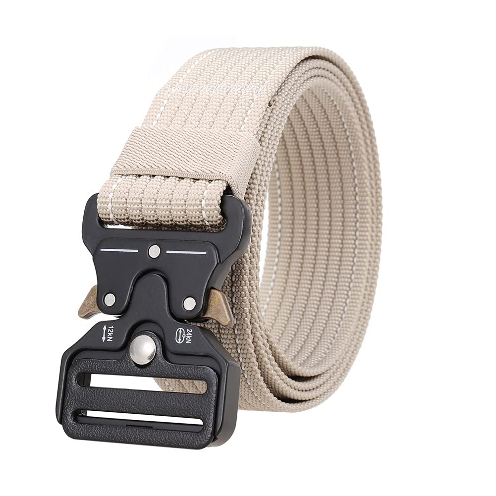KAPOHU Men's Elastic Waistband Belt with Plastic Buckle - Adjustable Canvas Casual Belt for Jeans, Pants & Workwear | Comfortable Stretchable Belt for Everyday Wear