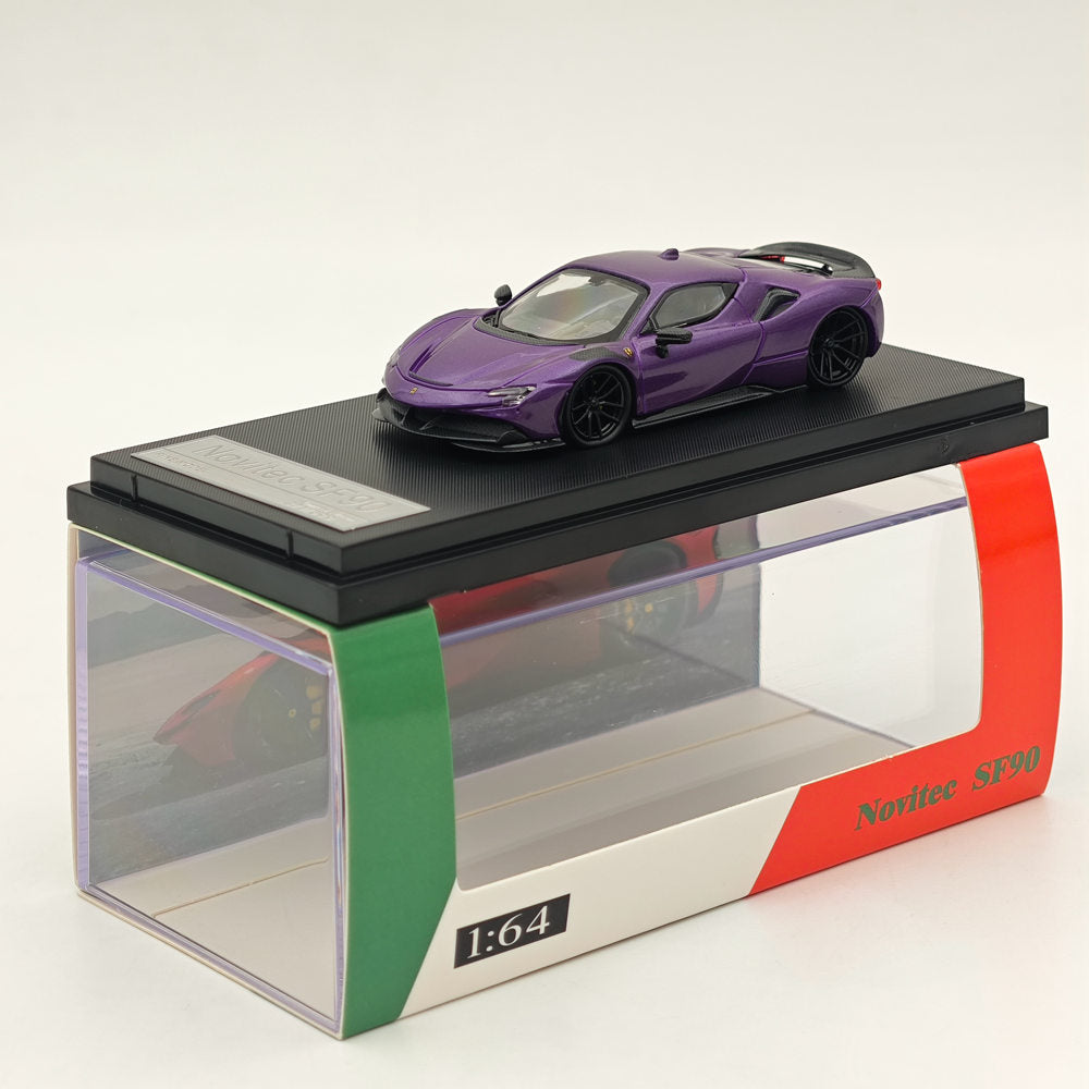 Novitec Ferrari SF90 1:64 Scale Diecast Model Car - Purple Collectible for Display & Racing Enthusiasts | Perfect for Showcases, Gifts & Car Collections