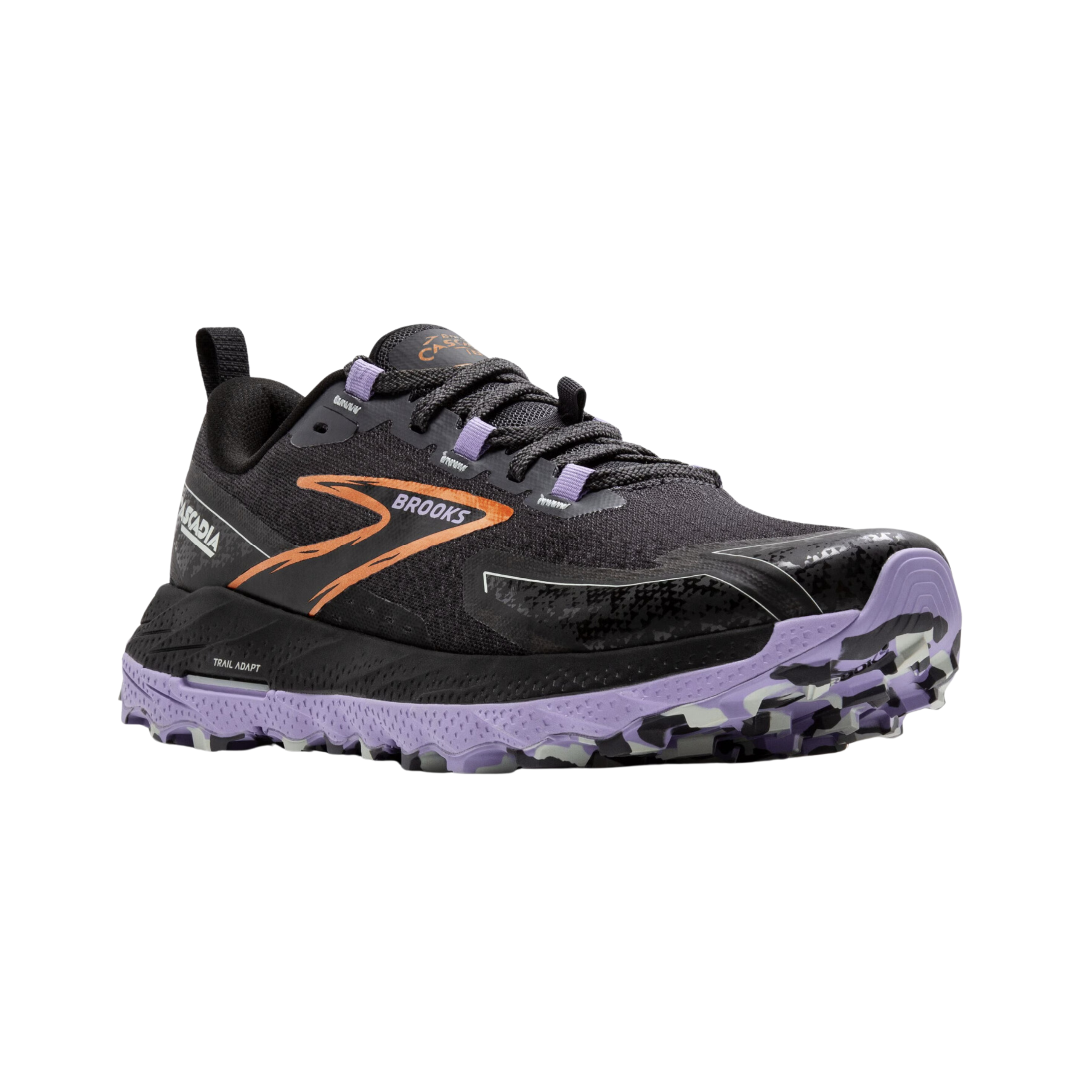 Women's Brooks Cascadia 18 Trail Running Shoes - Ebony/Sweet Lavender/Copper (B Width) for Hiking, Jogging & Outdoor Adventures