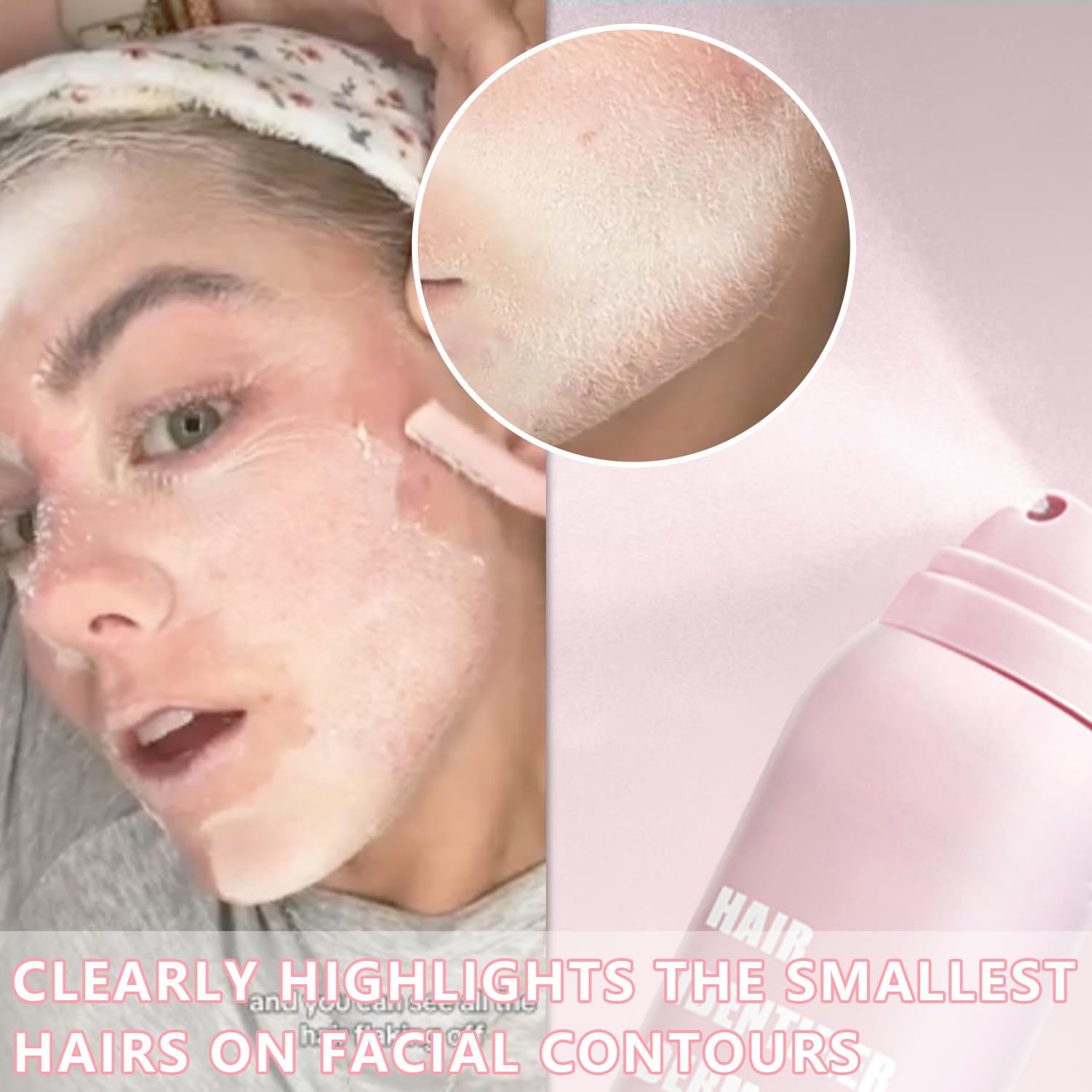 Best Hair Identifier Spray for Face Shaving & Body - Skin Moisturizing Dermaplaning Spray with Razor - Women's Facial Hair Removal Tool for Smooth Skin - Perfect for Pre-Shave Prep & At-Home Dermaplaning