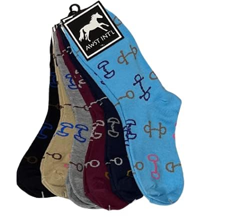 3 Pack Horse Themed Socks for Women & Men - Comfortable Crew/Paddock Boot Socks - Perfect for Equestrian Riding, Horse Lovers & Casual Wear