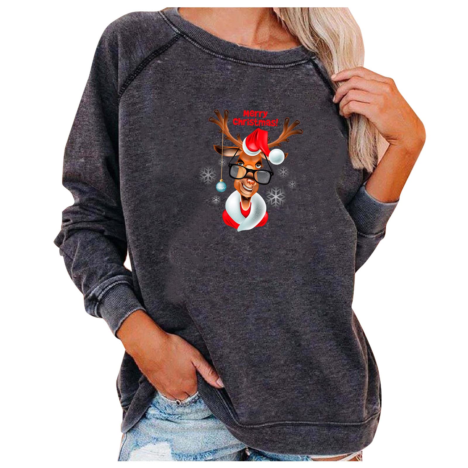 Christmas Movies Watching Shirt - Cozy Xmas Truck Tree Design Long Sleeve Blouse for Holiday Gatherings & Hallmark Movie Nights