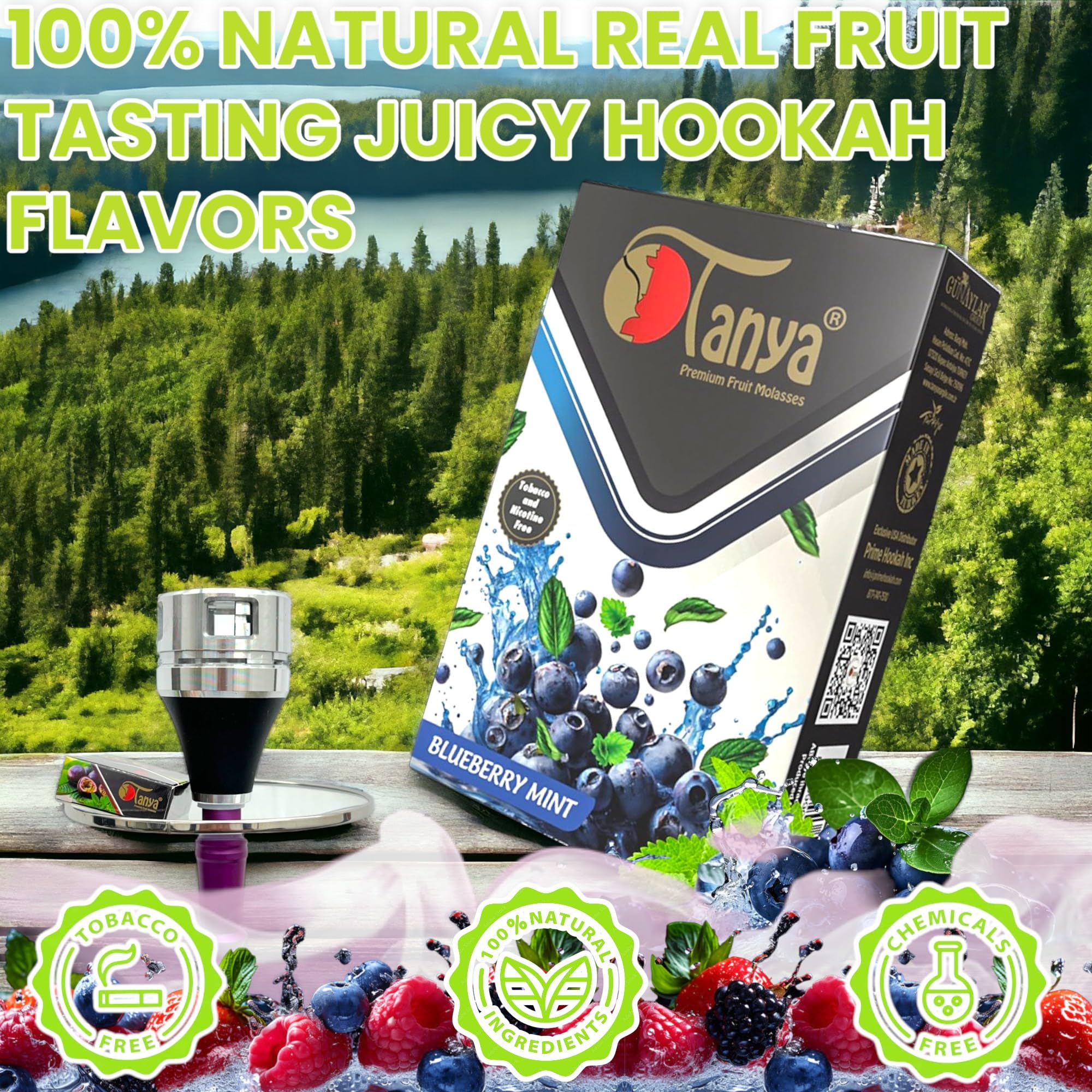 100% Nicotine-Free & Tobacco-Free Organic Shisha Hookah Flavors - 50g Fruit Mix (Pack of 10) | Delicious Natural Fruit Flavors for Relaxing Hookah Sessions at Home or Parties