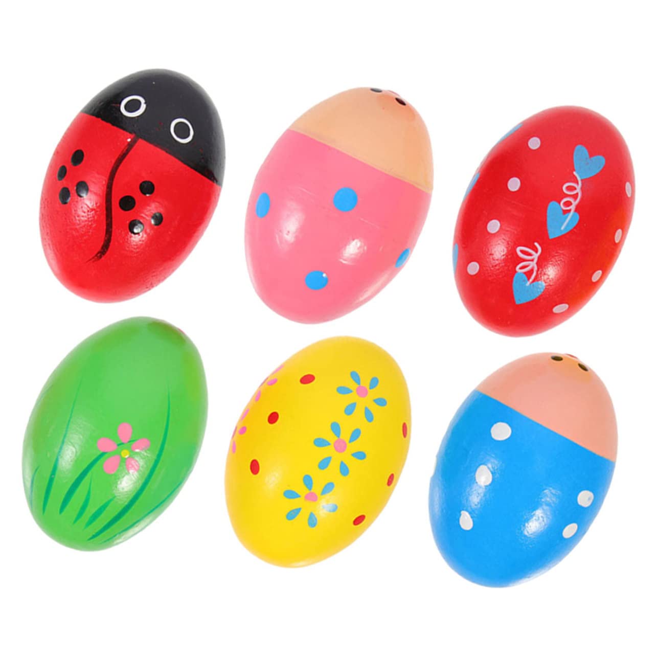 HEMOTON 24-Piece Colorful Sand Egg Shakers - Wooden Maraca Musical Toys for Kids, Perfect for Early Childhood Education, Music Classes & Sensory Play