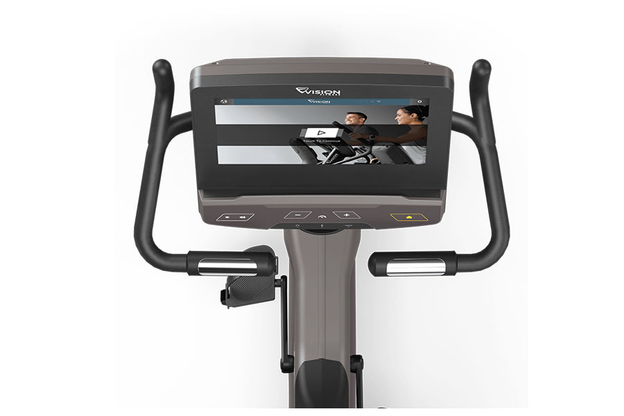 Vision U600E Upright Exercise Bike for Home Gym - Magnetic Resistance Indoor Cycling Bike with LCD Monitor, Adjustable Seat & Transport Wheels - Perfect for Cardio Workouts & Weight Loss Training