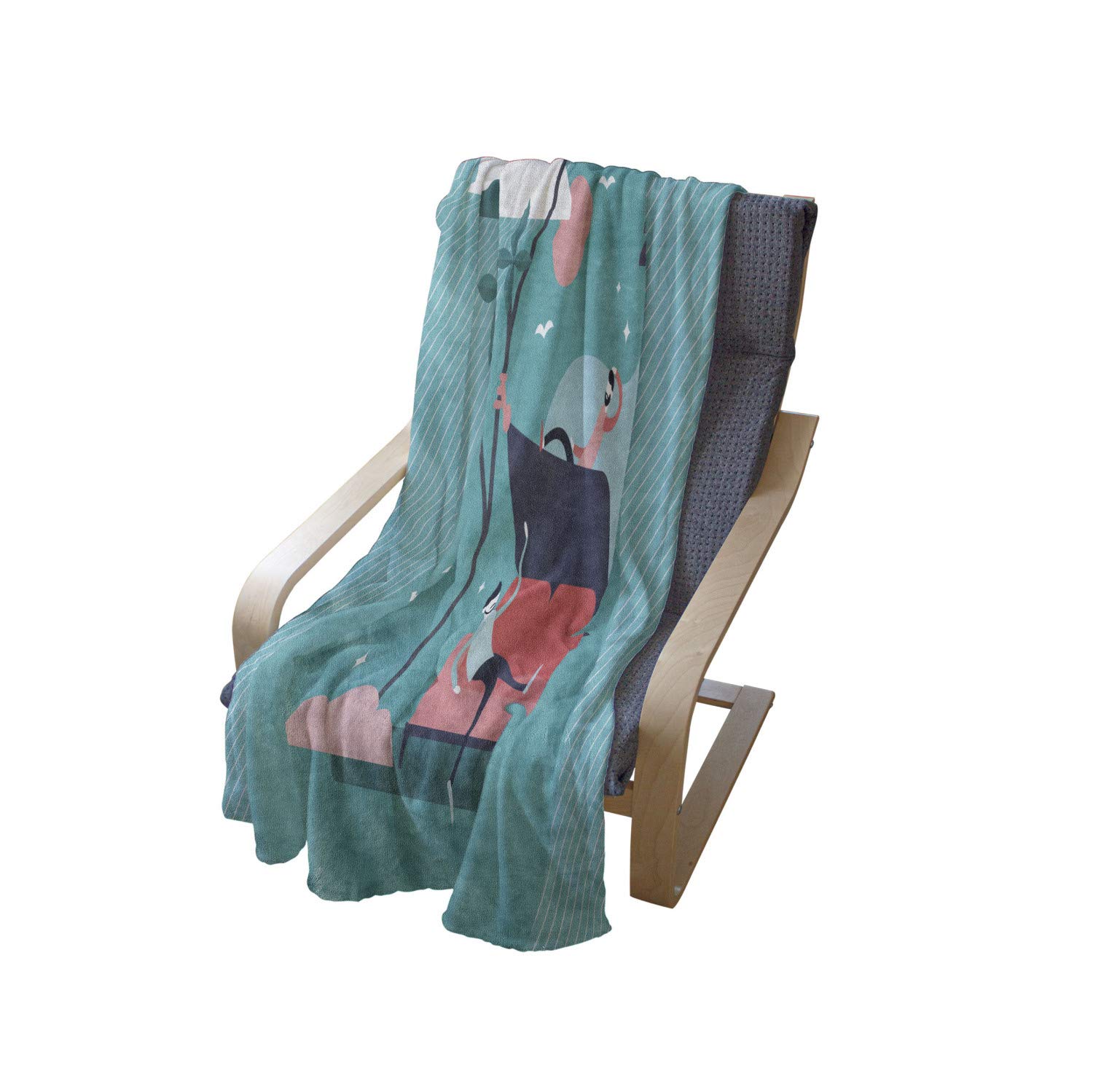 Ambesonne Funny Sloth Throw Blanket - Soft Flannel Fleece Blanket with Sleeping Lazy Animal Print - 70