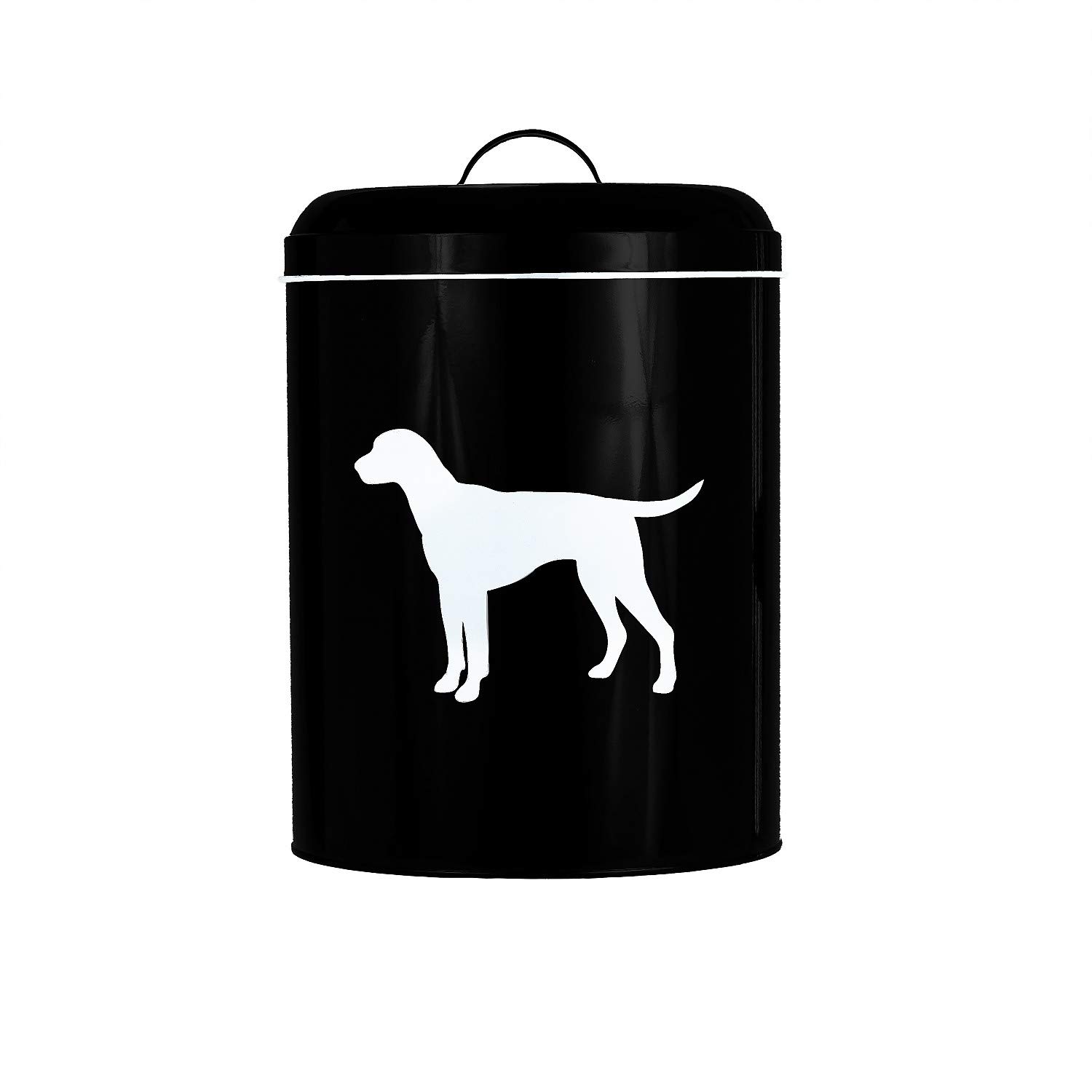 Amici Pet Dog Food Storage Container - Large 17lbs Capacity, Airtight Dry Food Bin for Freshness, Black/White (Perfect for Kitchen, Pantry, or Pet Feeding Station)