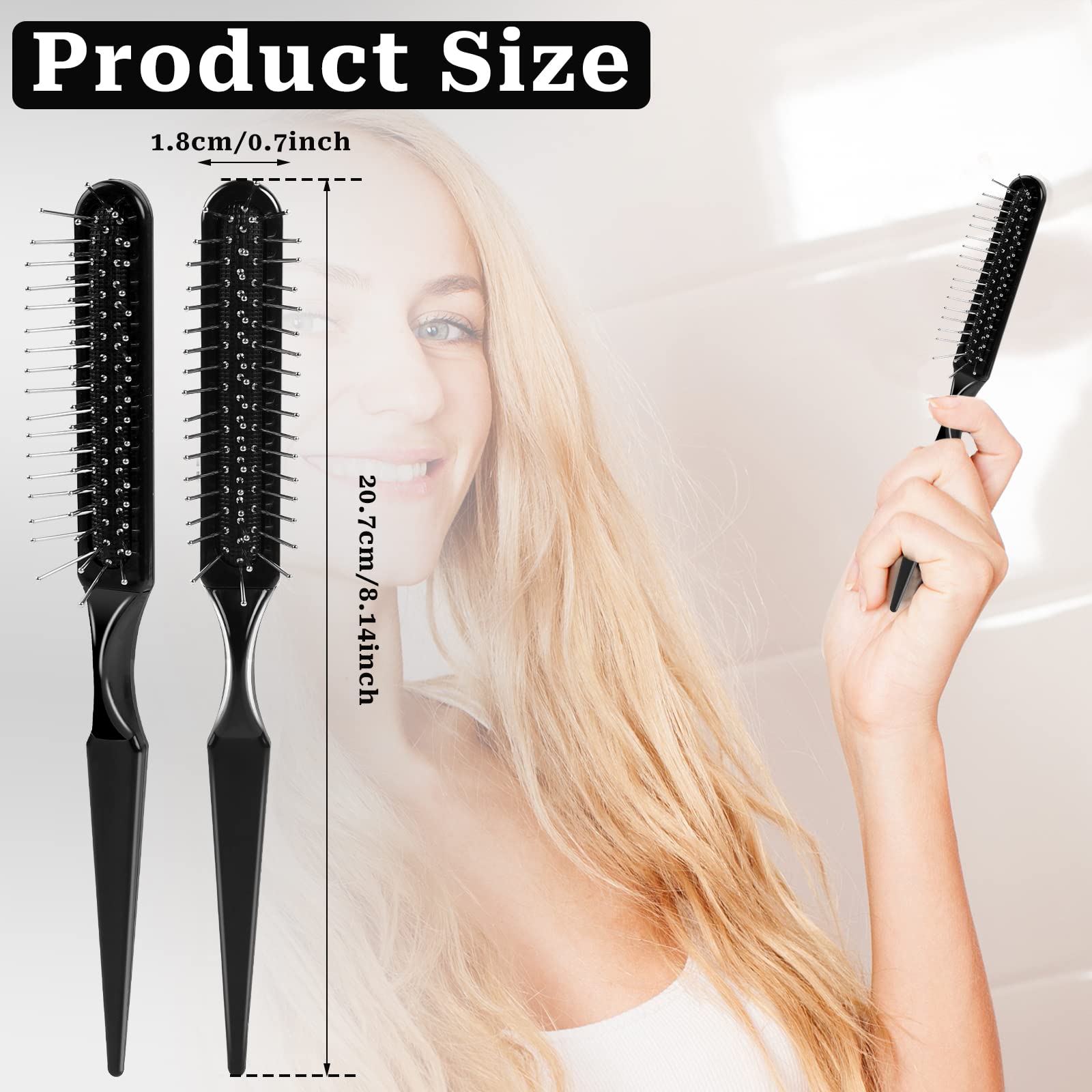 3-Pack Synthetic Wig Brush Set - Detangling Wire Combs for Wigs & Travel