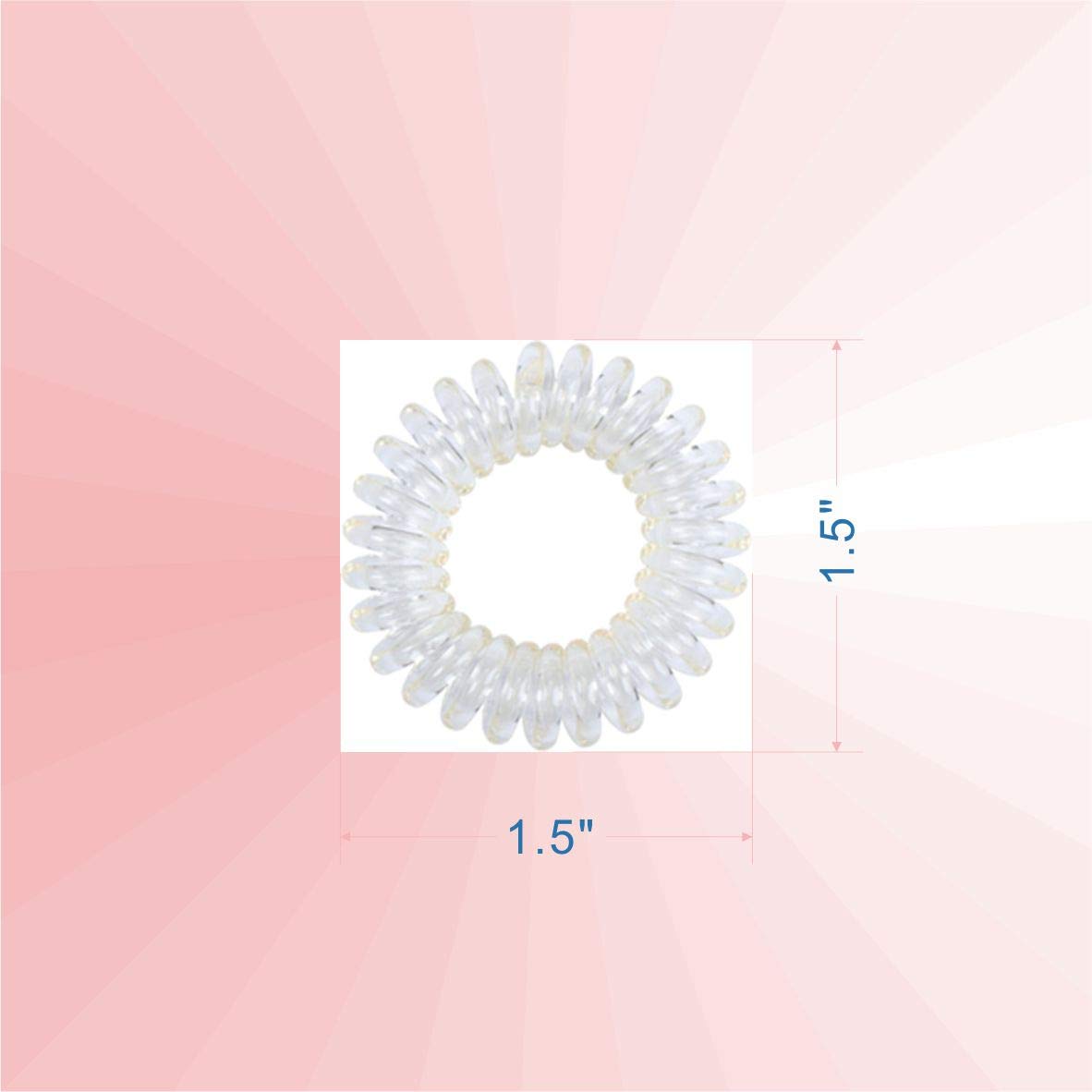 No Crease Spiral Hair Ties - Traceless Phone Cord Hair Coils for Workout & Swimming