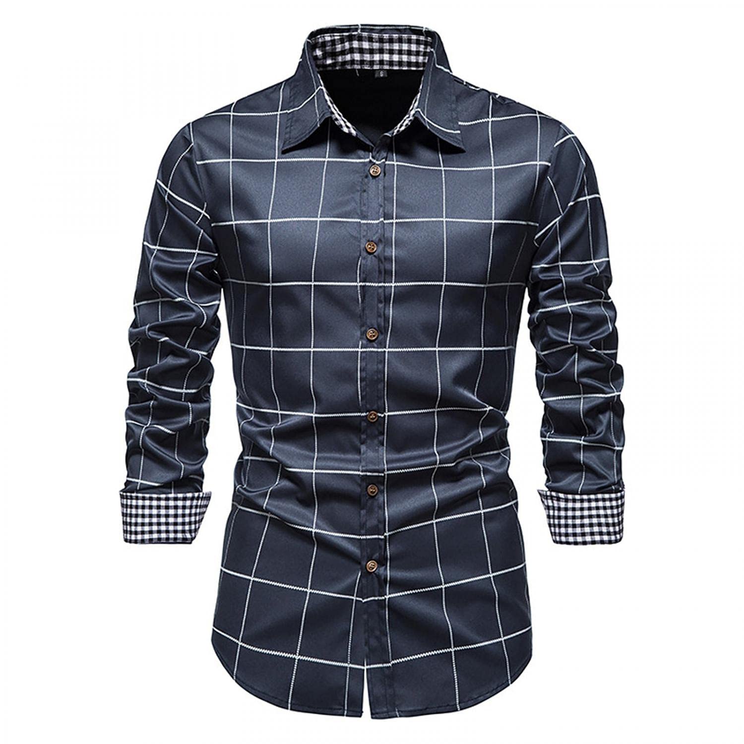 Luxury Men's Slim Fit Paisley Shiny Satin Silk Dress Shirt - Button Down Business & Office Wear - Western Oxford Plaid Shirts for Formal Events, Weddings & Professional Occasions