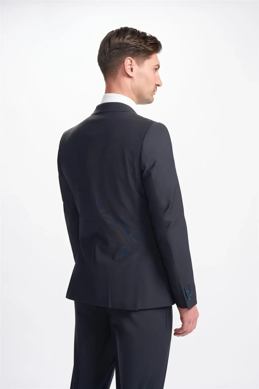 Cavani Bond Midnight Navy Double Breasted Blazer for Men - Premium Slim Fit Suit Jacket for Business, Weddings & Formal Events