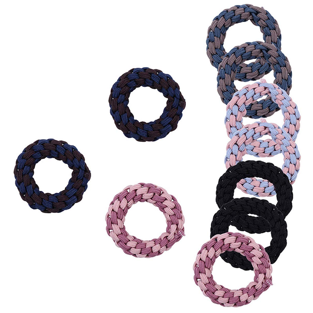10 Pcs Braided Hair Ties for Women - Soft Ponytail Holders & Hair Elastics - No Slip Hair Bands for Workout, Yoga, Running & Daily Styling