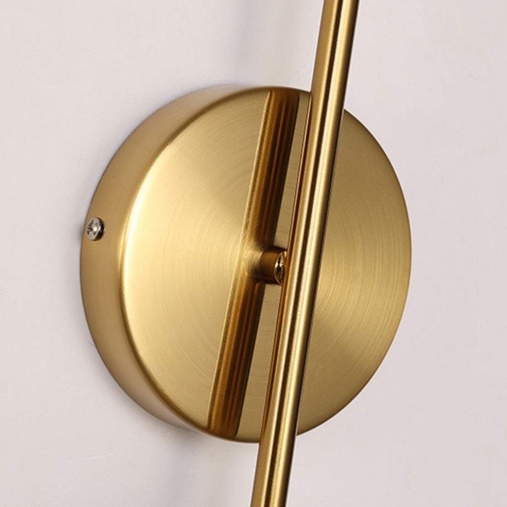 Nordic Modern Adjustable Wall Lamp - Golden Brass & Clear Glass Ball Fixture for Restaurant, Loft, Patio, Bedroom Decor | Dimmable Lighting for Dining Room, Corridor, Aisle & Living Room