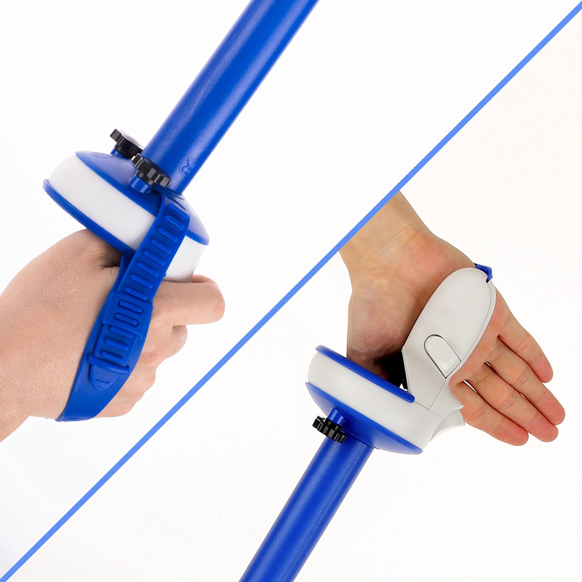 Dual Handle Grips for Oculus Quest 2 Controller - Enhanced Beat Saber Accessories for VR Gaming & Jedi Training Workouts | Perfect for Supernatural Fitness & Immersive Lightsaber Battles