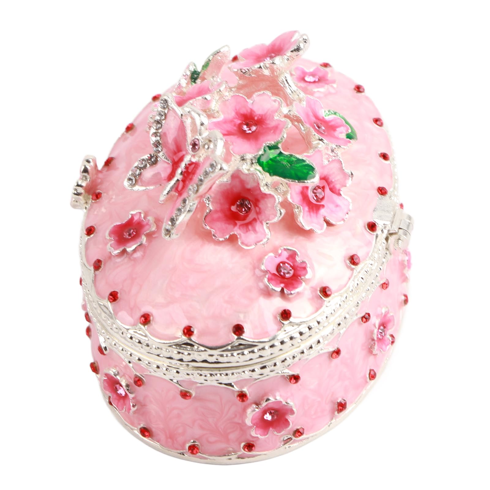 Exquisite Cherry Blossom Enamel Jewelry Box - Floral Trinket Storage & Home Decor for Women | Perfect Gift for Birthday, Wedding, Anniversary | Great for Dresser, Vanity & Bedroom Organization