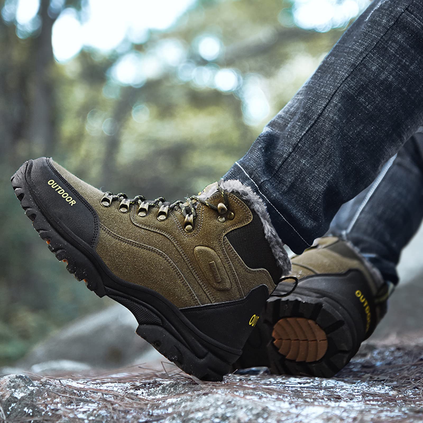 Shije Men's Waterproof Hiking Boots - Lightweight Outdoor Trekking Shoes for Men - Durable Trail Running & Camping Footwear for Mountain Climbing & Backpacking Adventures