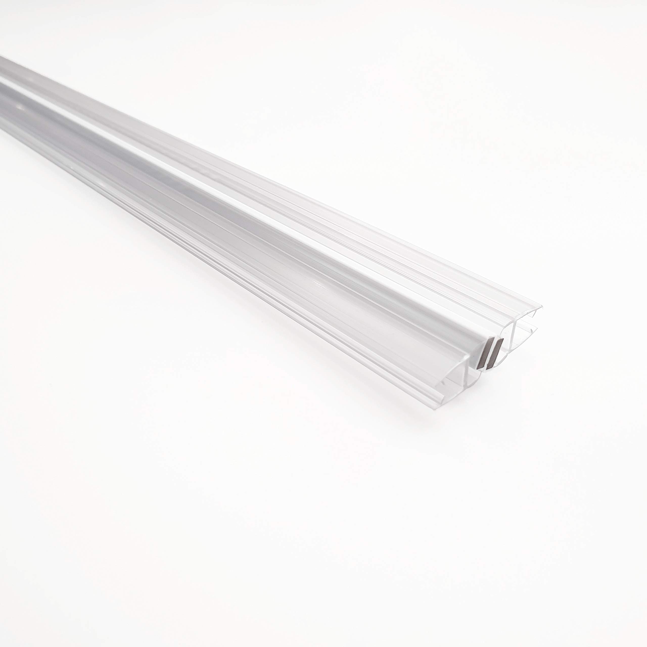 KRISTHAL Universal Magnetic Seal for 135° & 180° Shower Doors - Weatherstrip with Magnetic Strip for 6mm & 8mm Glass - 200cm Length (Model 008CW for 8mm Glass) - Perfect for Bathroom & Shower Enclosure Leak Prevention