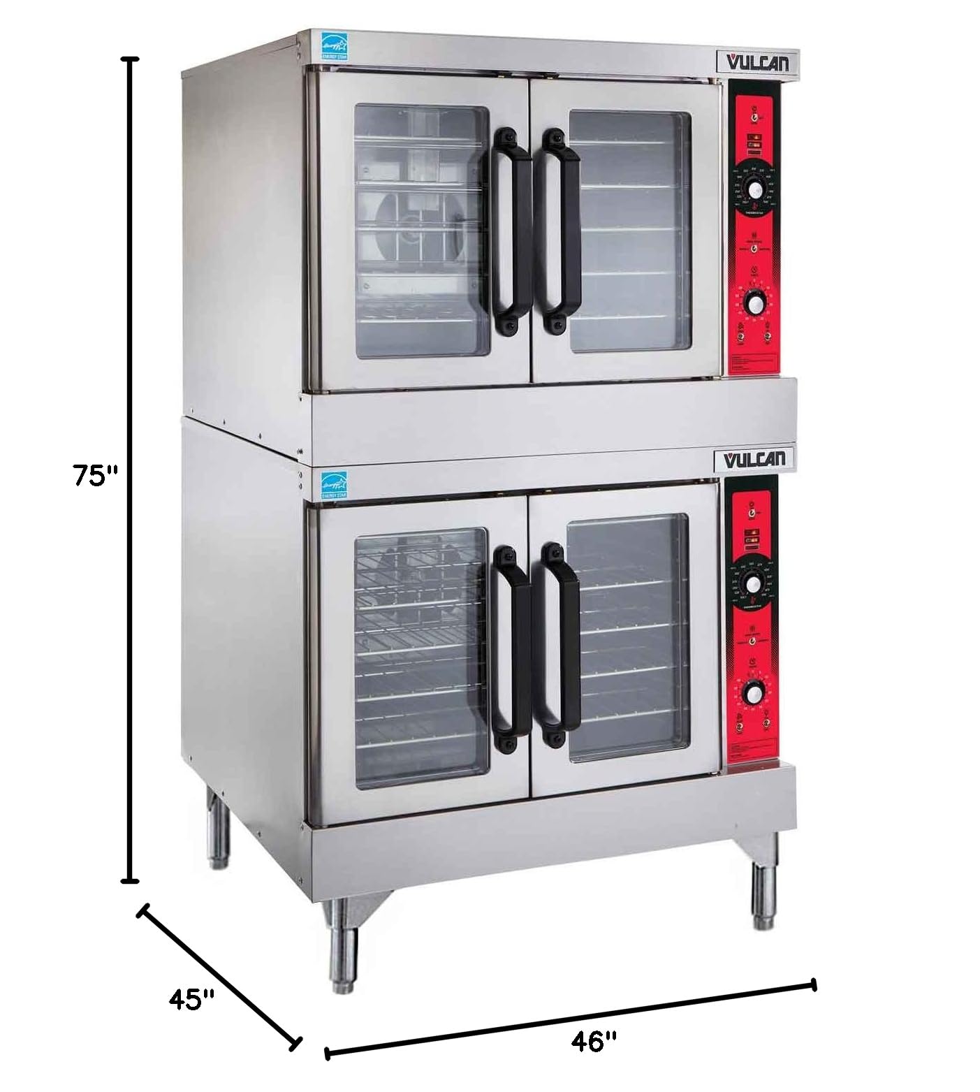 Vulcan Hart Double Deck Gas Convection Oven - Commercial Grade for Restaurants, Bakeries & Catering - Fast Even Cooking & Energy Efficient