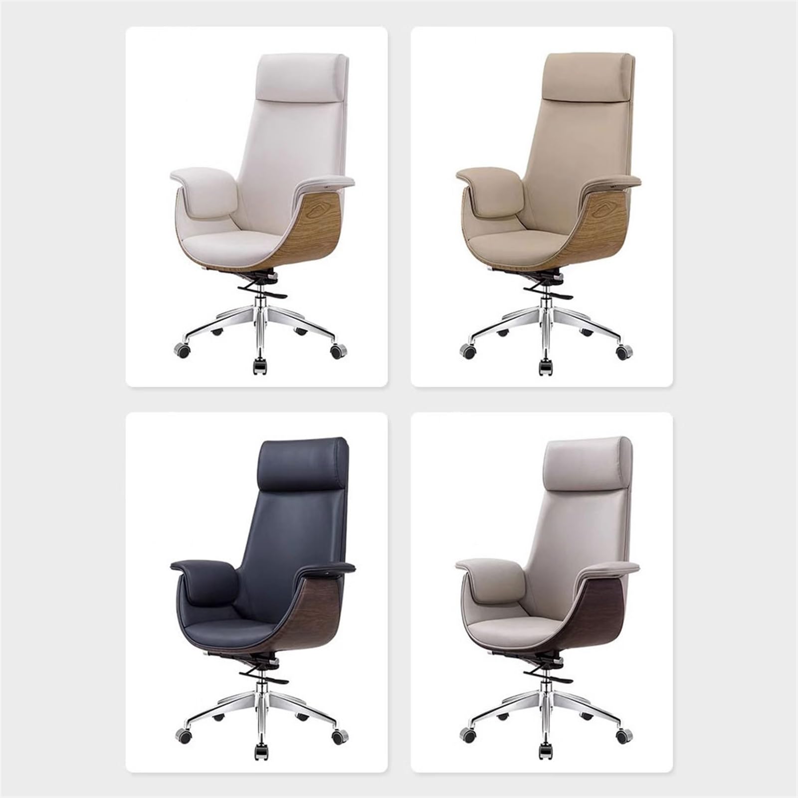 Ergonomic Office Chair with High Back - Adjustable Swivel Desk Chair for Home, Study & Conference - Lift Function & Lumbar Support - Stylish Gray Executive Chair for Comfortable Work & Study Sessions