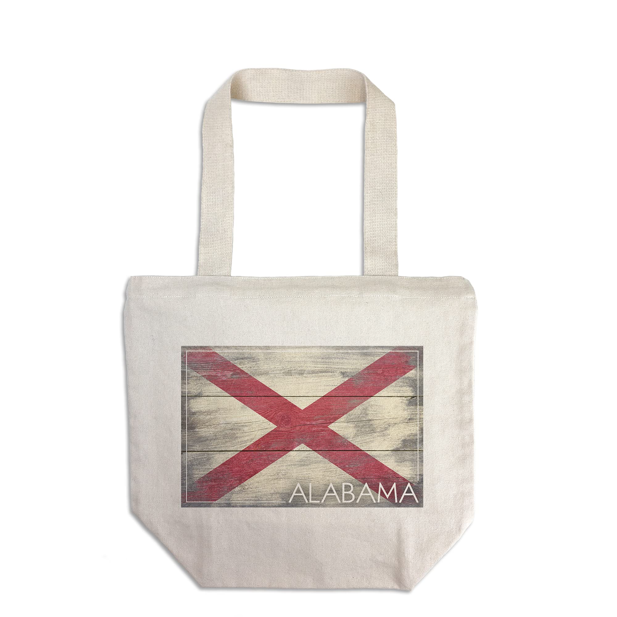 Lantern Press Alabama Rustic State Flag Tote Bag - 100% Cotton Canvas Reusable Shopping Bag for Groceries, Beach & Daily Use