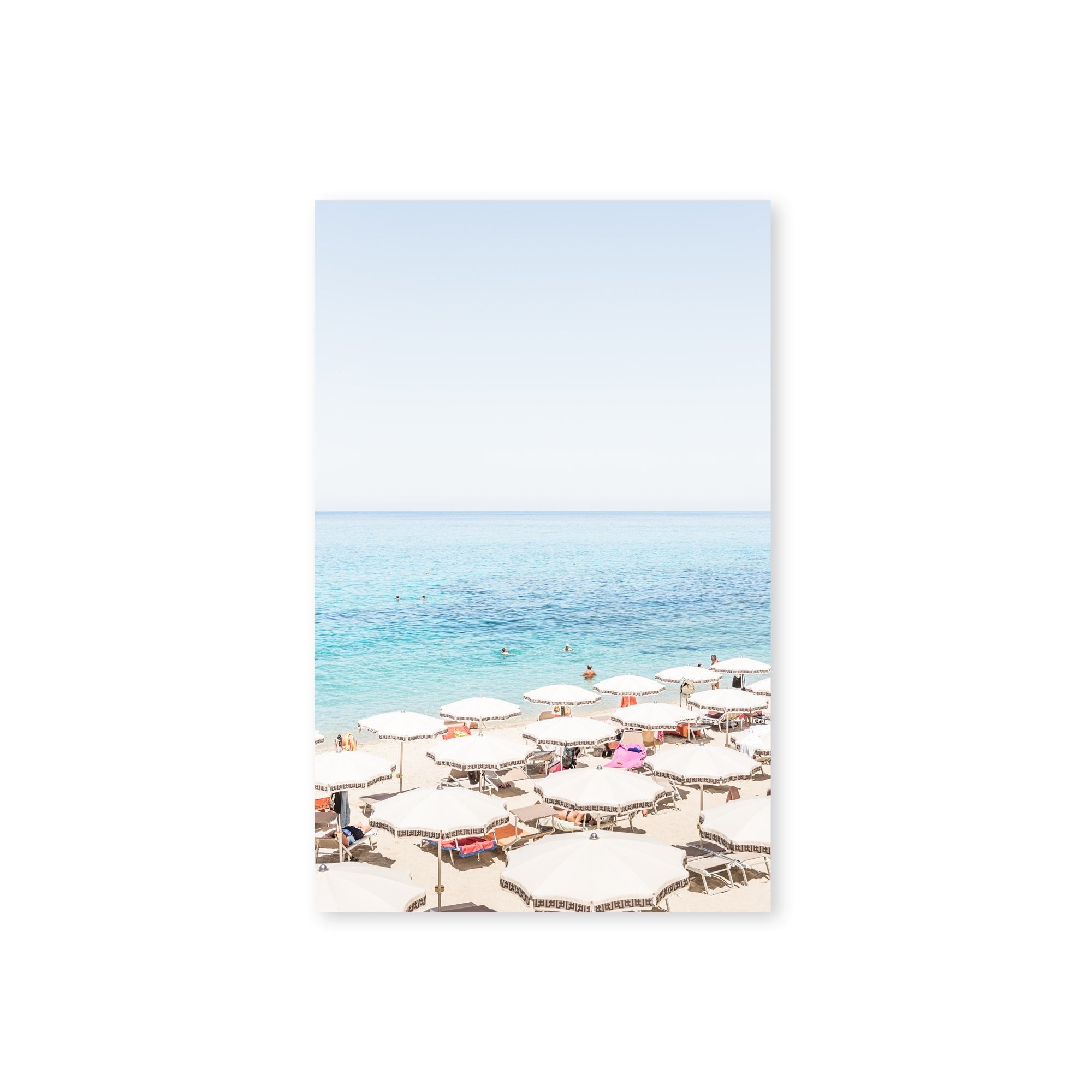 Tropea Beach Framed Textured Wall Art - Coastal Decor for Living Room, Bedroom & Office | Stunning Seascape Painting for Home & Office Decor
