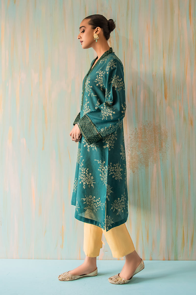 Elegant Misty Jade Embellished Blouse for Women - Perfect for Office Wear, Parties & Special Occasions