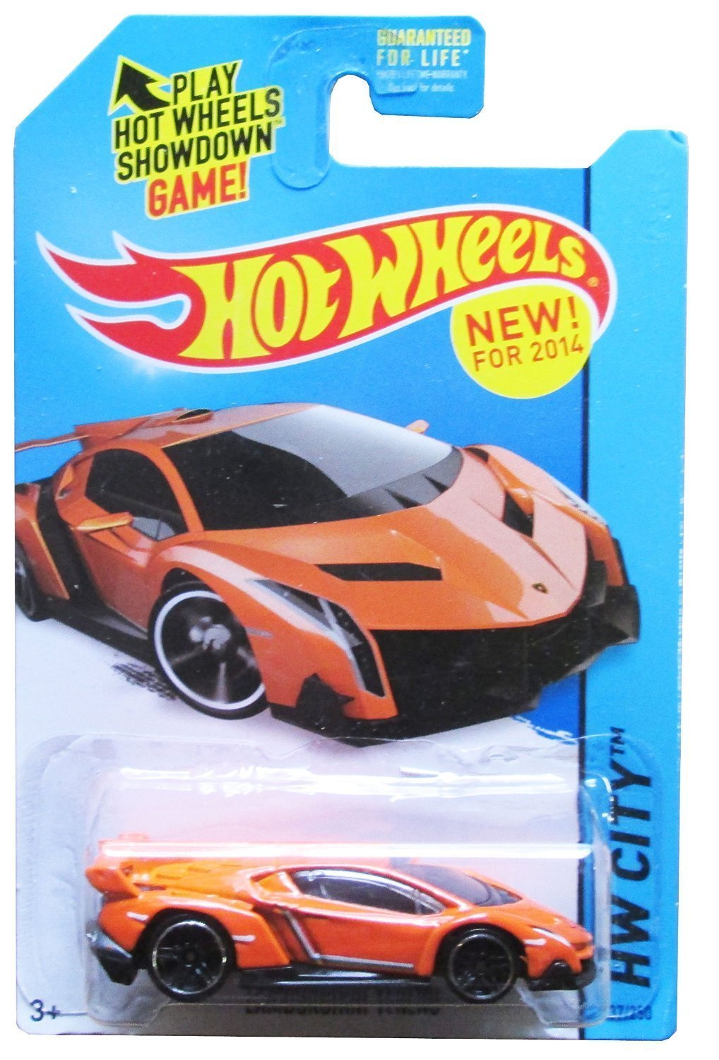 2014 Hot Wheels HW City Lamborghini Veneno Orange Die-Cast Car - Collectible Toy Car for Kids & Adults, Perfect for Display, Play & Racing Scenes