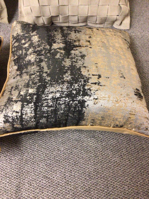Luxury Small Gold & Grey Decorative Throw Pillow - Perfect for Sofa, Bed, Couch & Home Decor