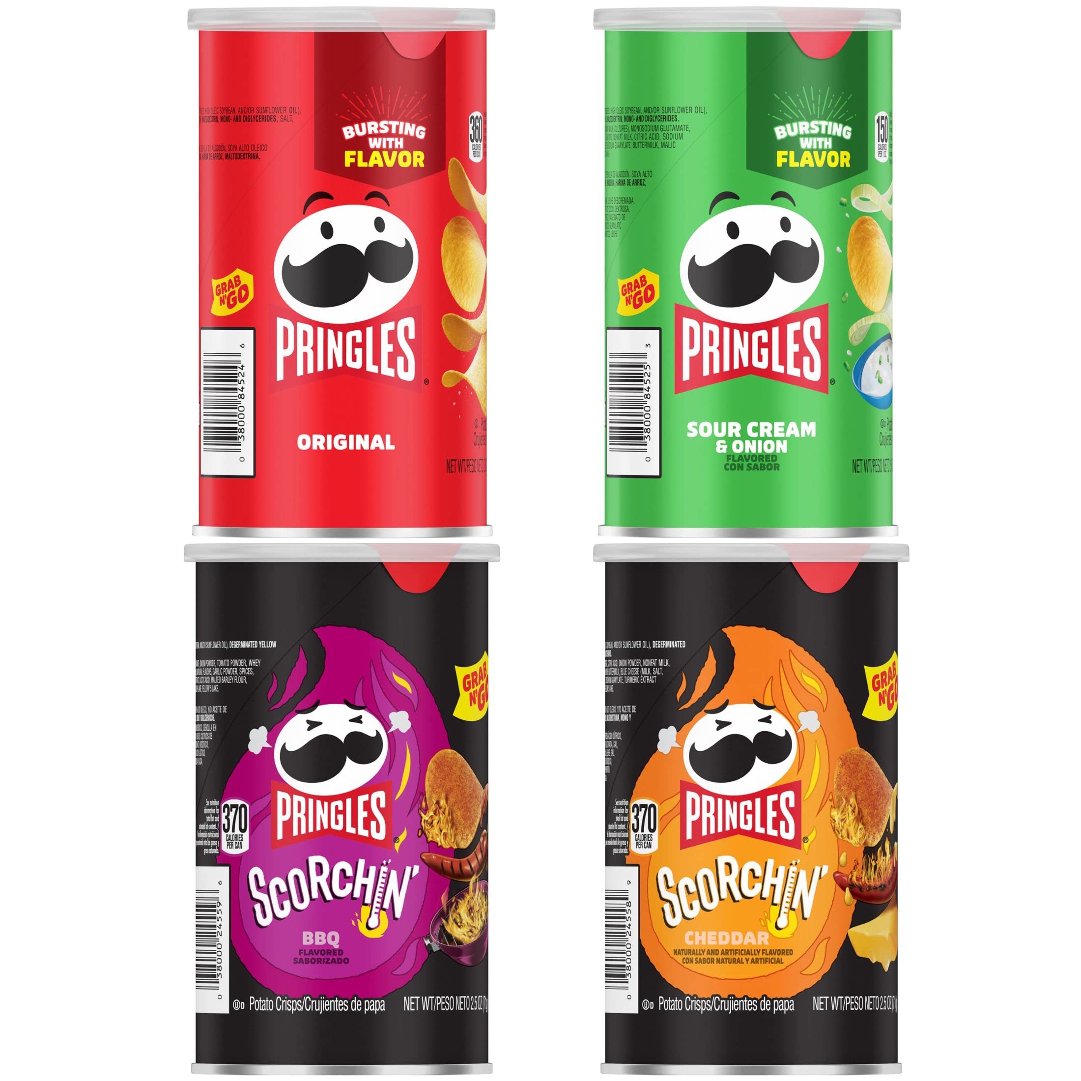 Pringles Potato Crisps Variety Pack - 16 Cans of Delicious Snacks for Lunch, Office & Kids | Perfect for On-the-Go, School Lunches & Movie Nights