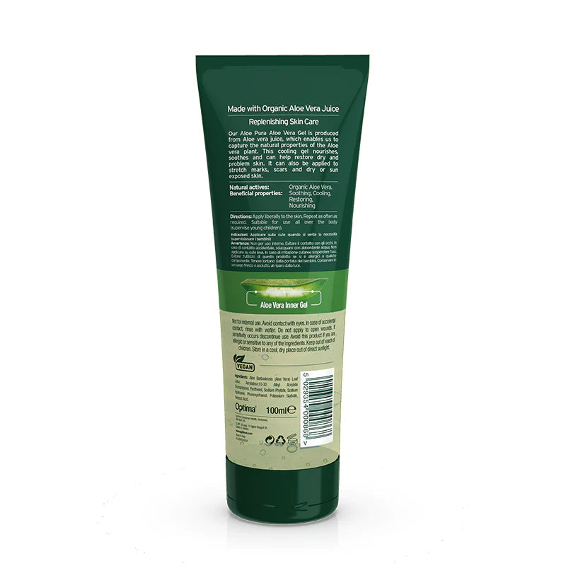Pure Aloe Vera Gel for Skin & Hair - 99% Organic Soothing Moisturizer for Sunburn, Acne, Dry Skin & Scalp - Best for After Sun Care, Face Hydration & Hair Growth