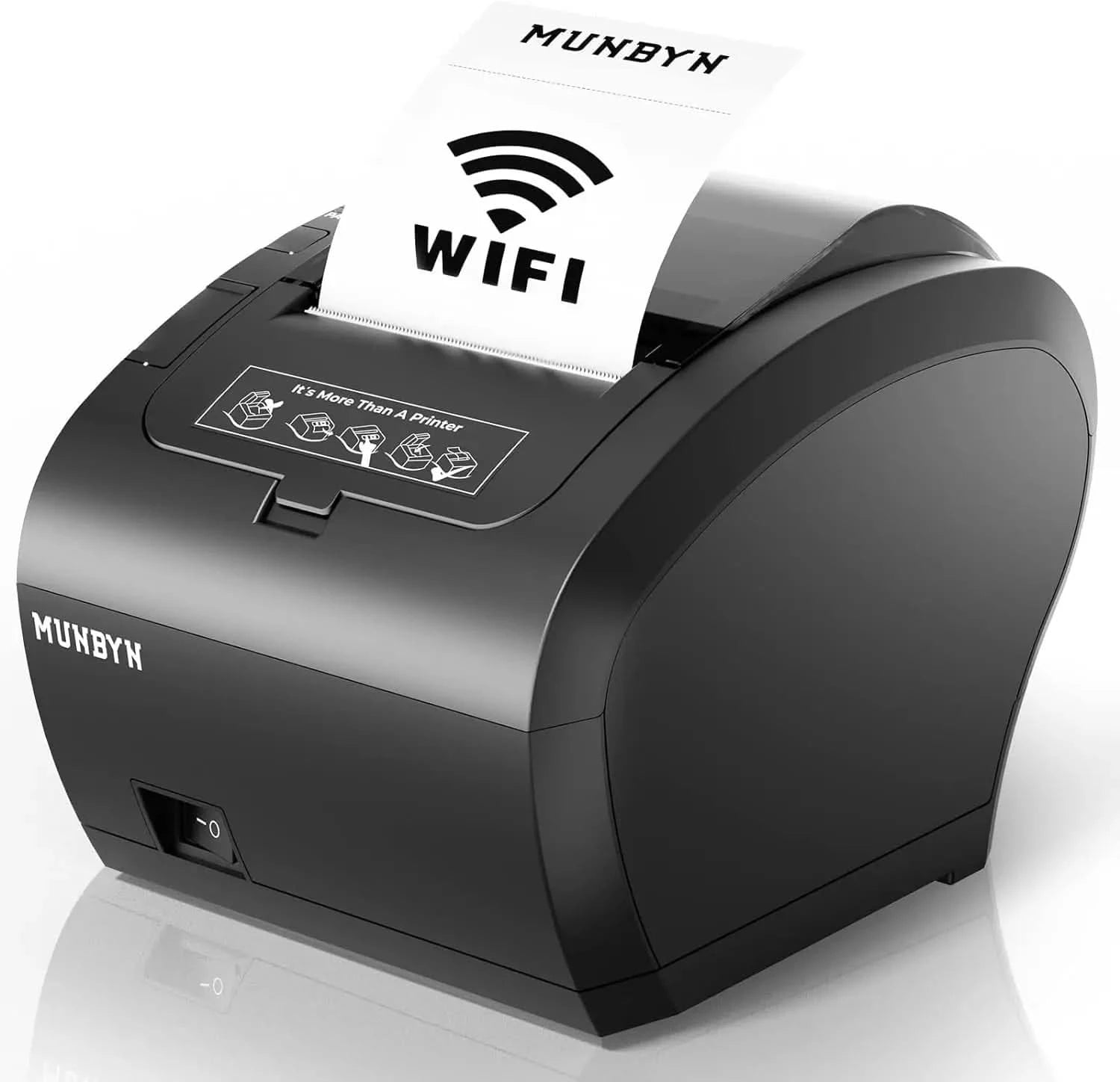 MUNBYN P047 WiFi Thermal Receipt Printer for Retail, Restaurant & POS - Fast Wireless Printing for Small Business & Home Use