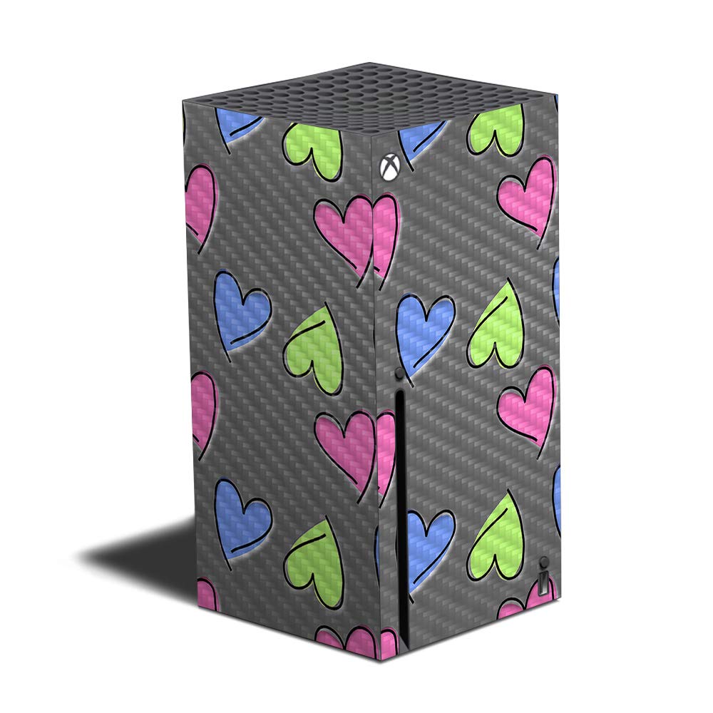 Premium Carbon Fiber Skin for Xbox Series X - Stylish Girly Design | Durable Protective Cover with Textured Finish | Easy to Apply & Remove | Made in USA | Perfect for Gaming Setups & Home Decor
