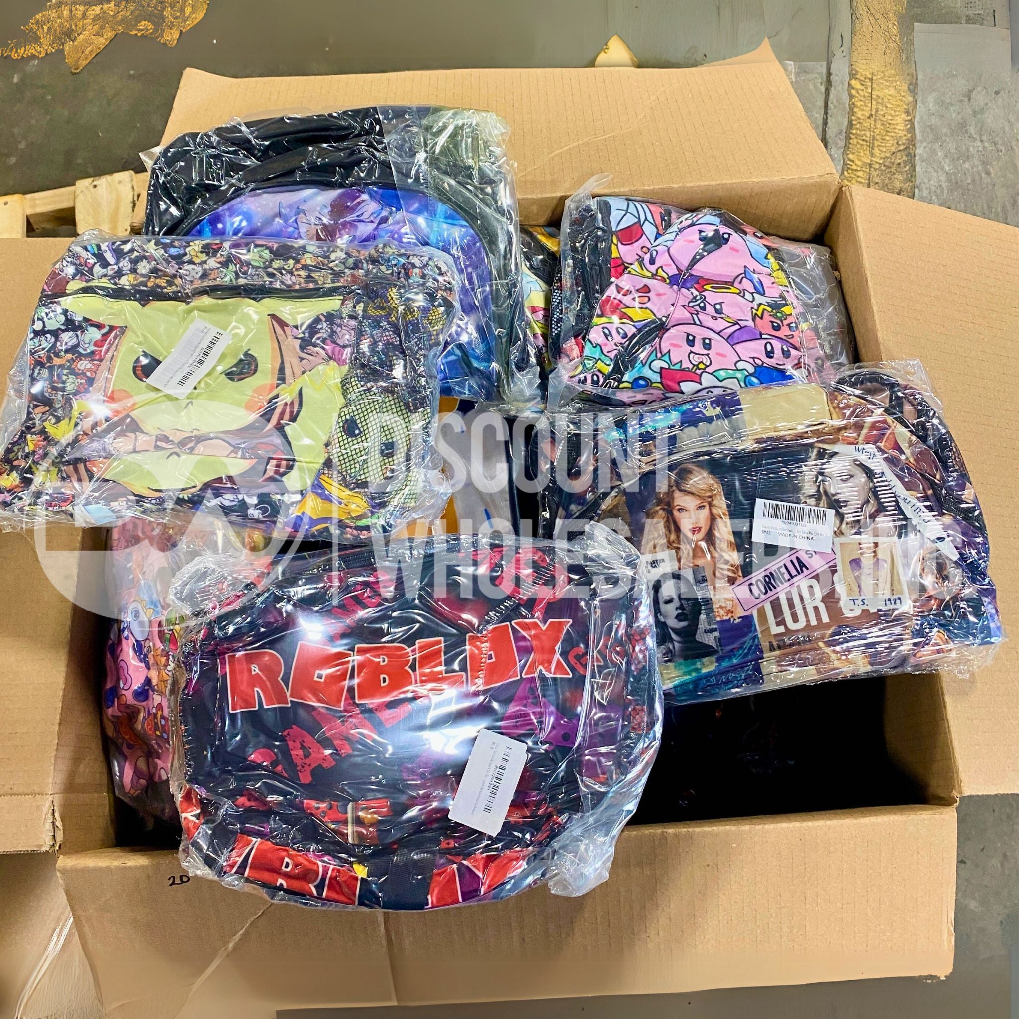 Anime & Character Themed Backpacks, Lunch Bags, Blankets - 100 Pcs Bulk Lot for School, Travel & Home Decor