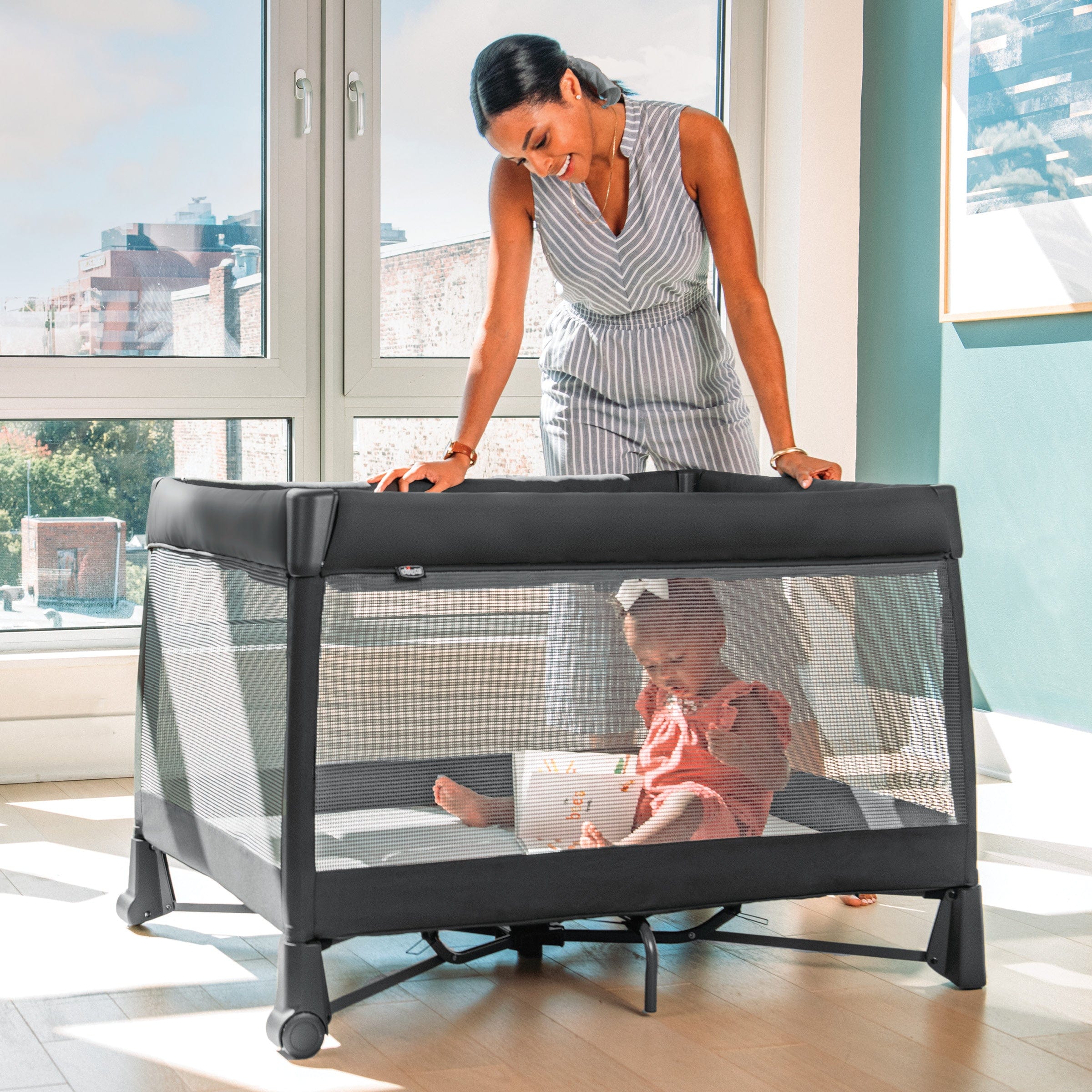 Chicco Dash Quick Fold Playard – Portable Baby Playpen with Easy Setup for Travel, Home & Nursery | Lightweight Compact Design for On-the-Go Parents