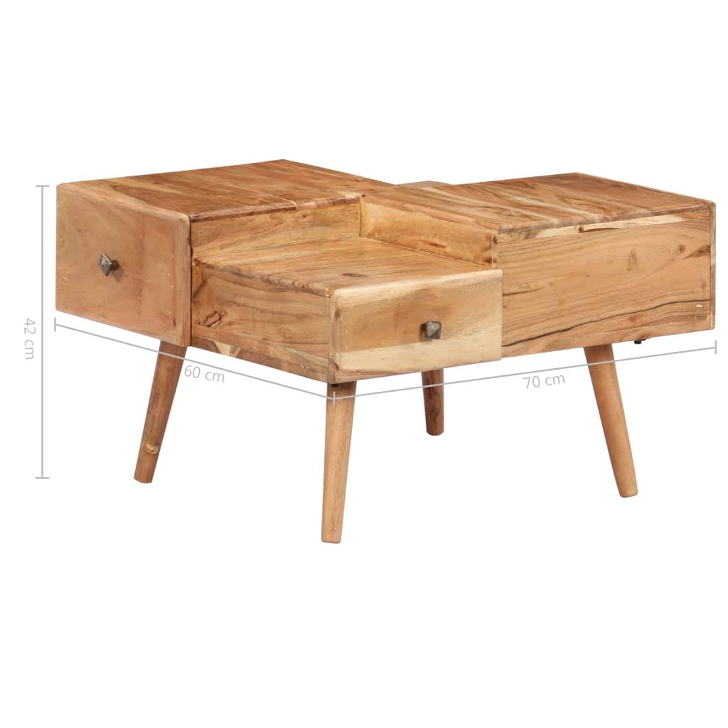 Modern Acacia Wood Coffee Table 27.5