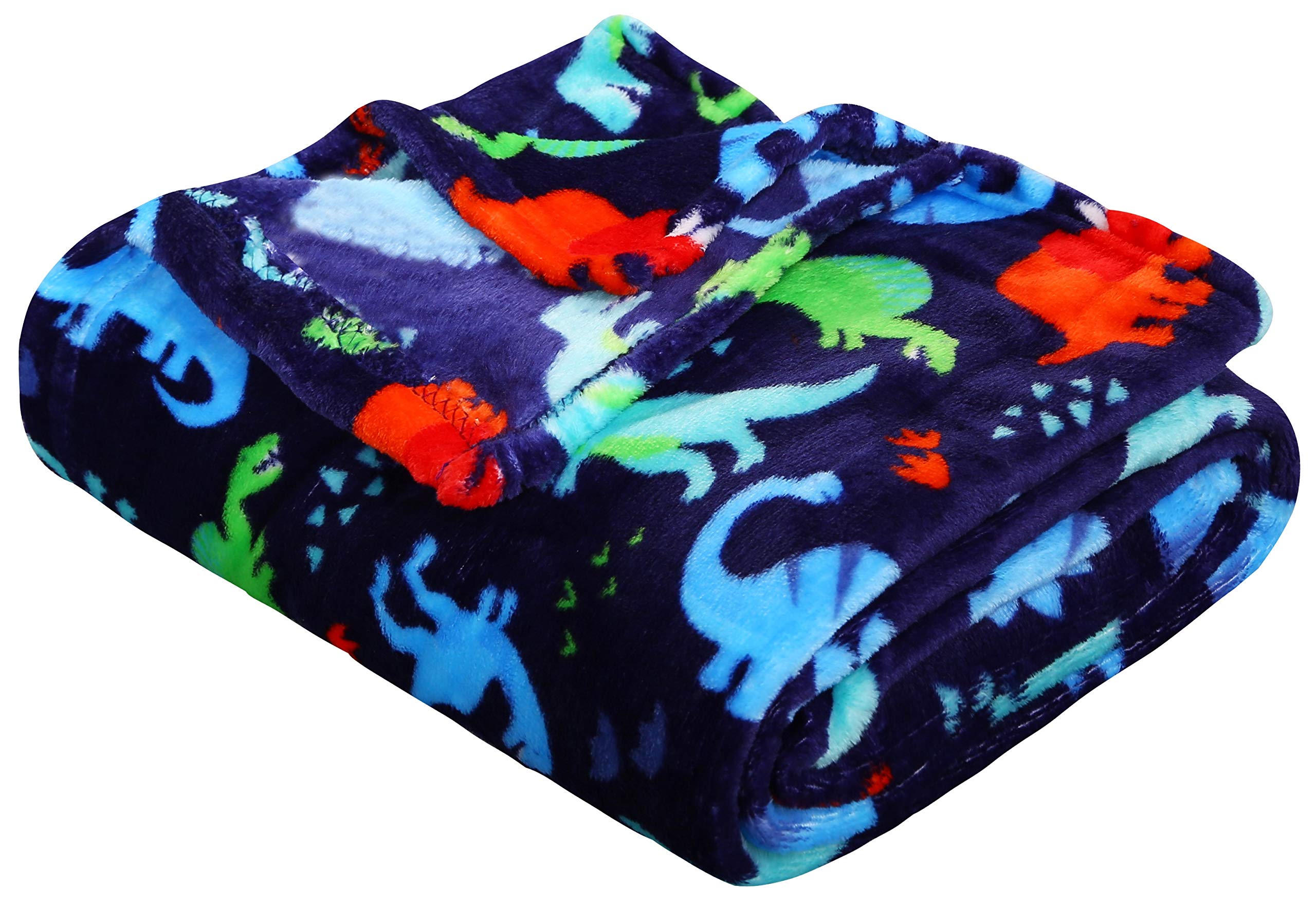 Dino Throw Blanket - Soft Cozy Dinosaur Fleece Throw for Kids & Adults - Perfect for Bed, Couch & Movie Nights